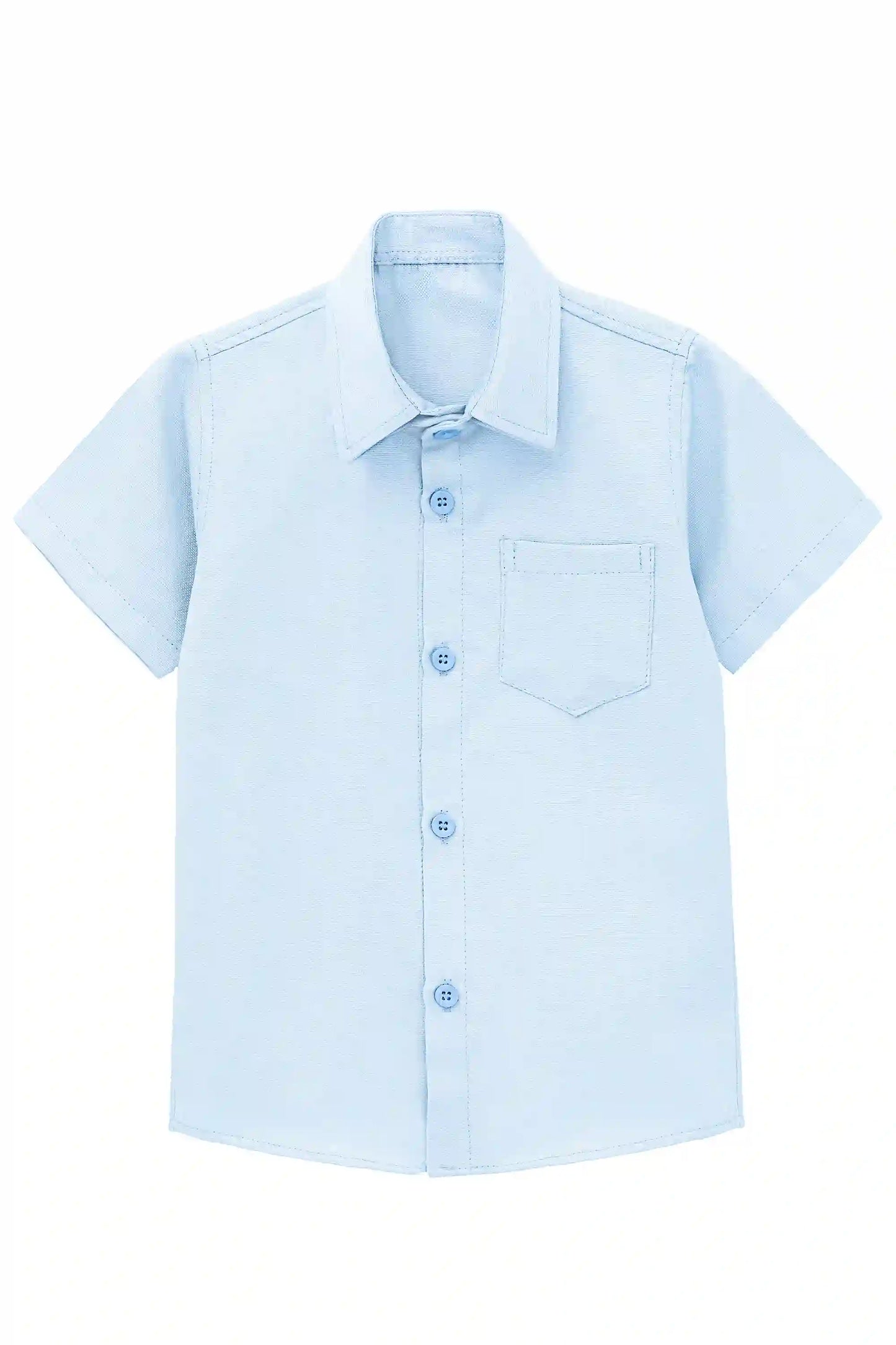 Boys' Button Down Shirt Solid Short Sleeve Classic Solid Oxford Dress Shirt