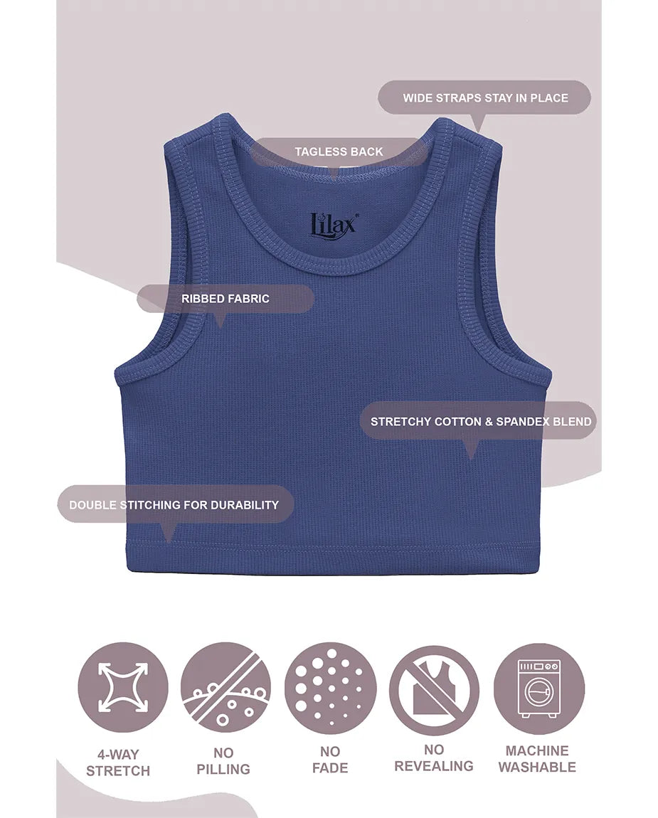 Girls 2-Pack Basic Cropped Tank Top