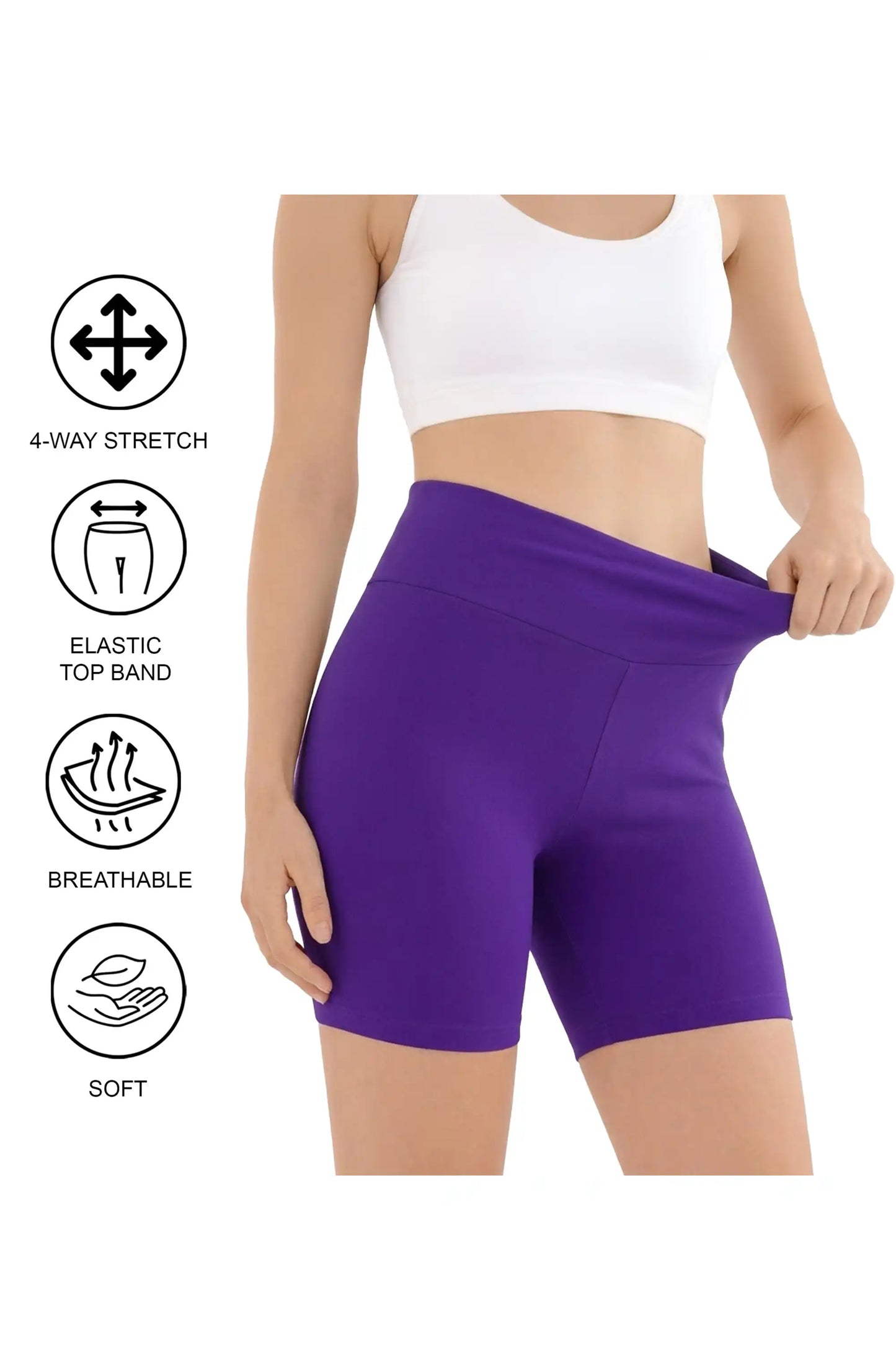 Girls High Waist Biker Shorts — Premium Soft 4-Way Stretch Yoga & Dance Athletic Shorts