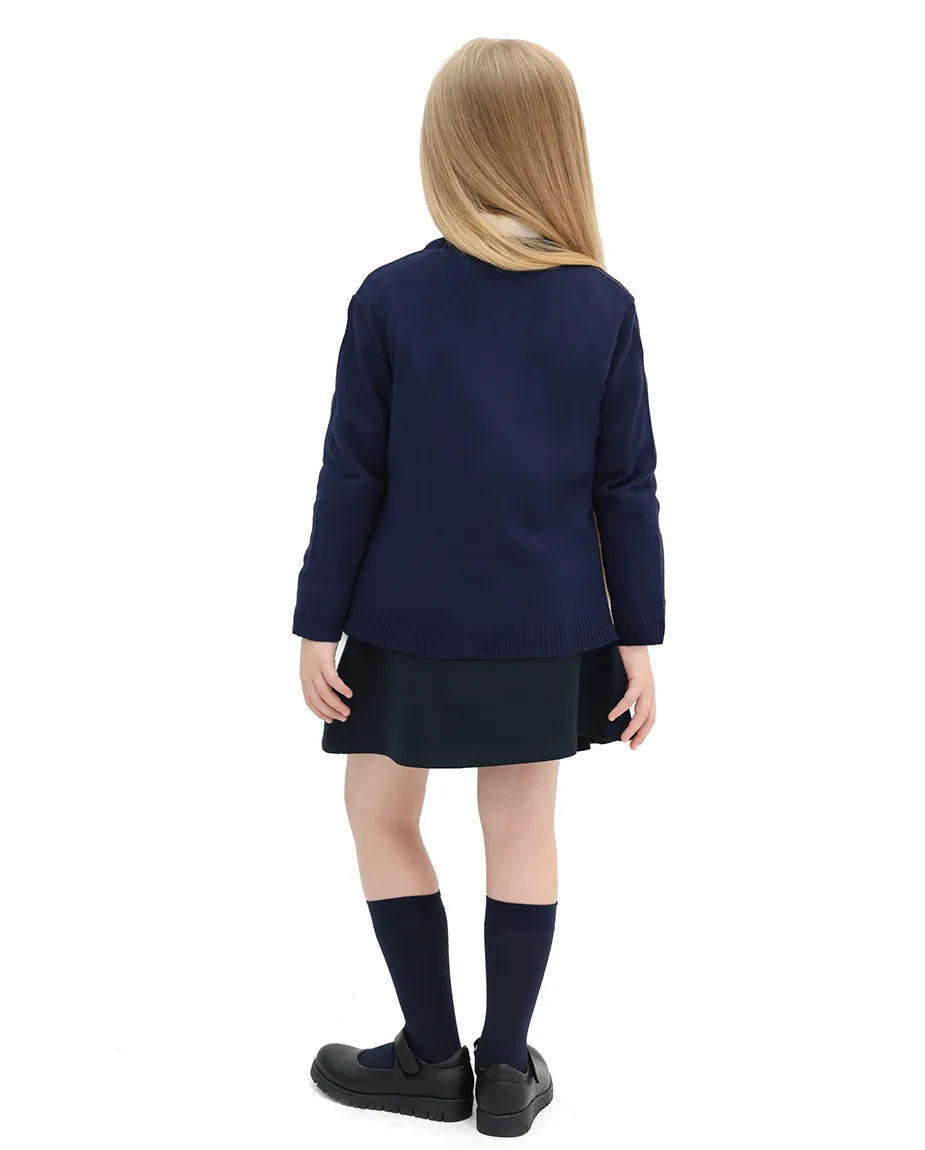 Girls Knit Pearl Buttoned Cardigan Sweater