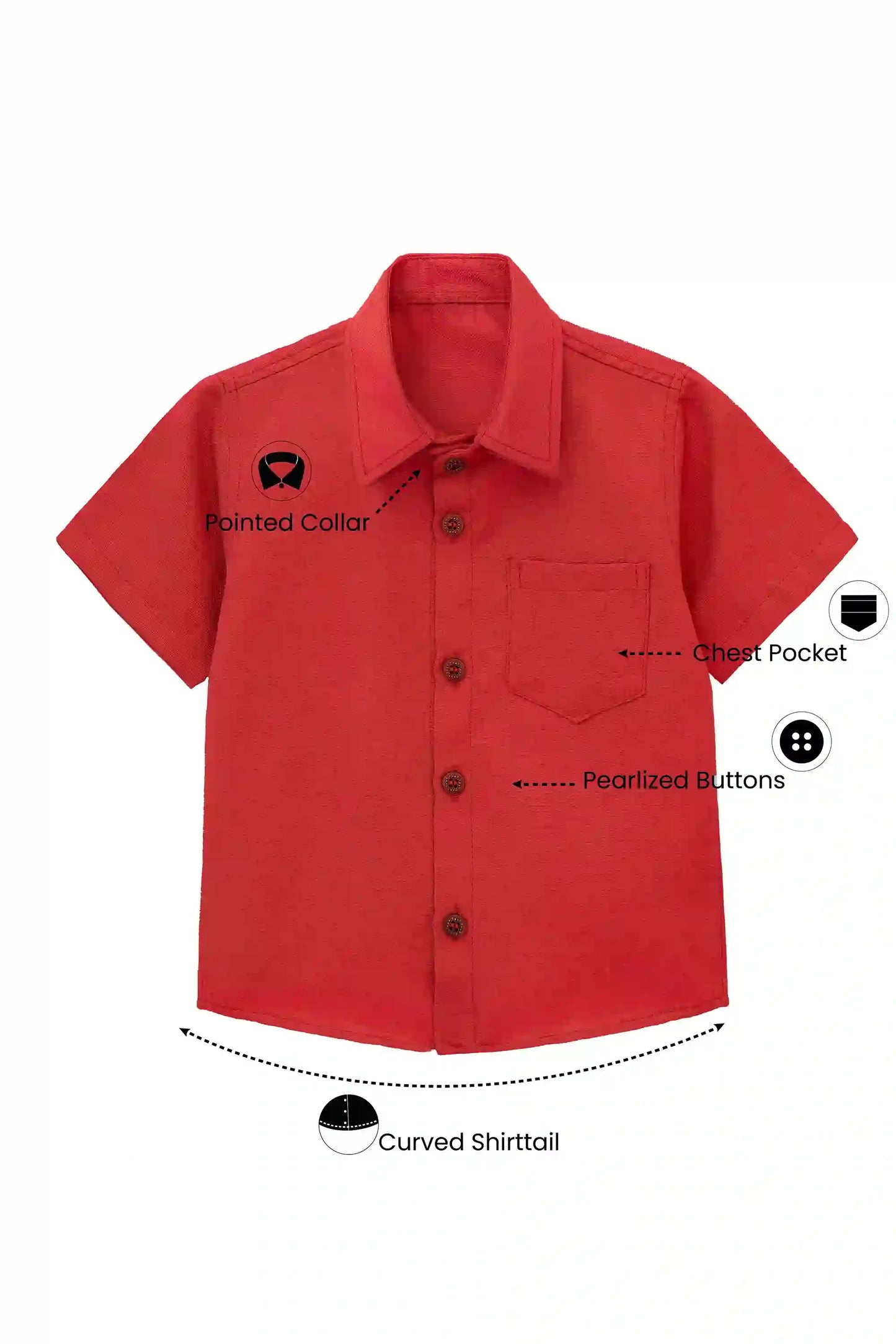 Boys' Button Down Shirt Solid Short Sleeve Classic Solid Oxford Dress Shirt