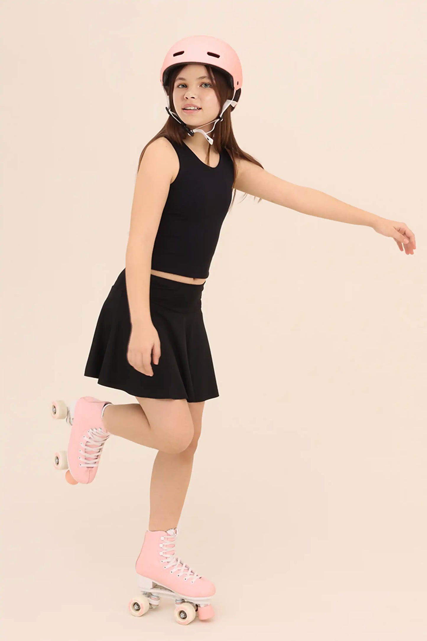 Girls' Double Lined Sleeveless Basic Crop Tank Top