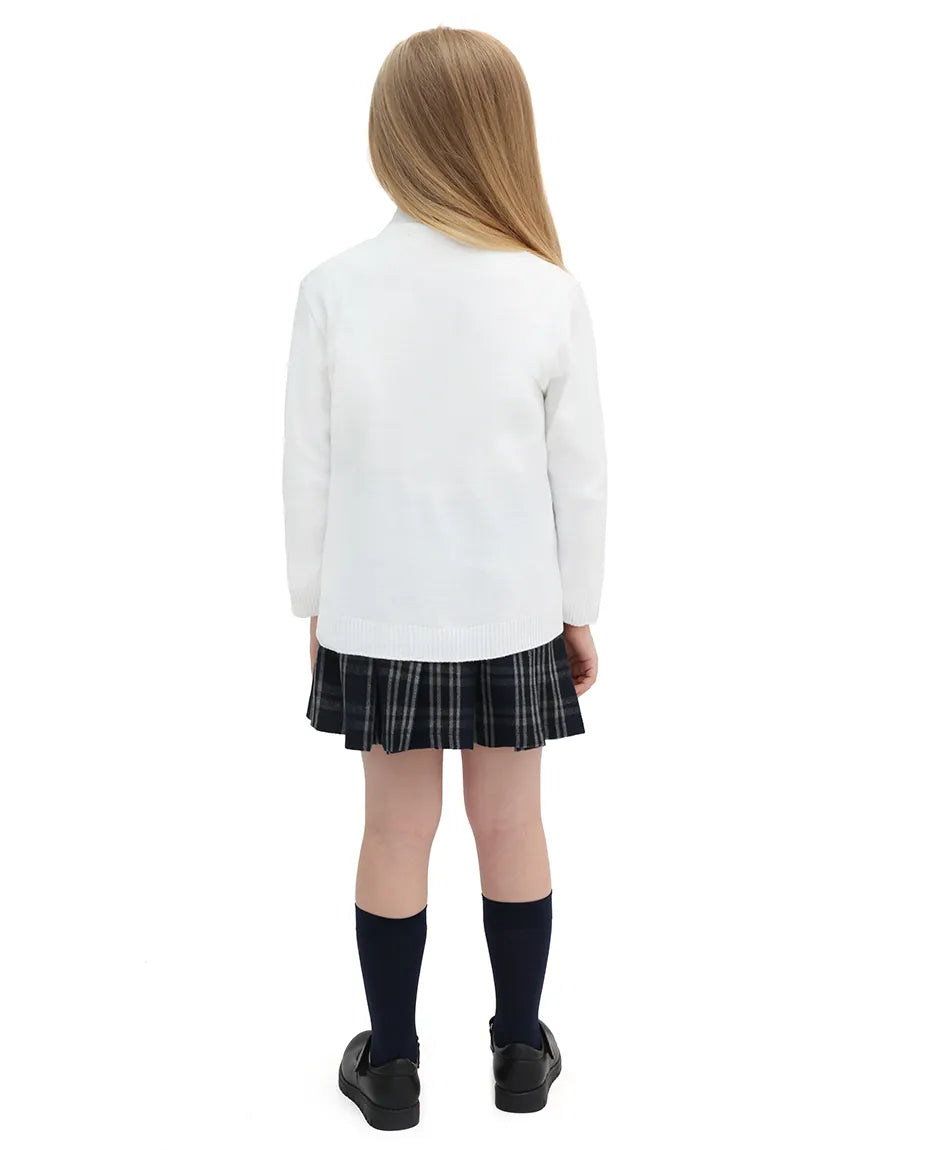 Girls Knit Pearl Buttoned Cardigan Sweater