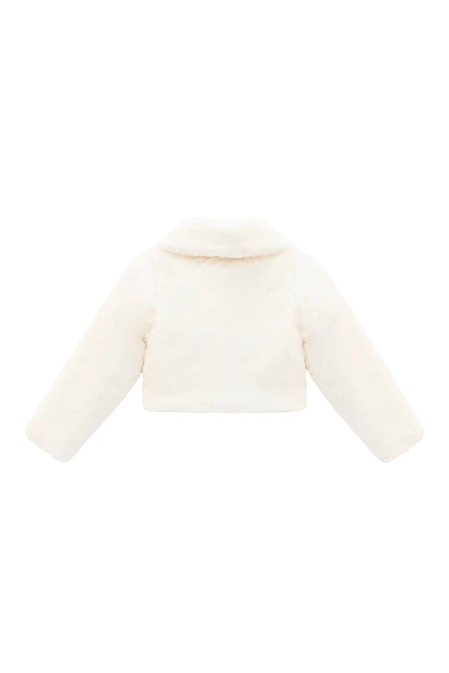 Girls Faux Fur Shrug Jacket Tied Ribbon Cozy Bolero