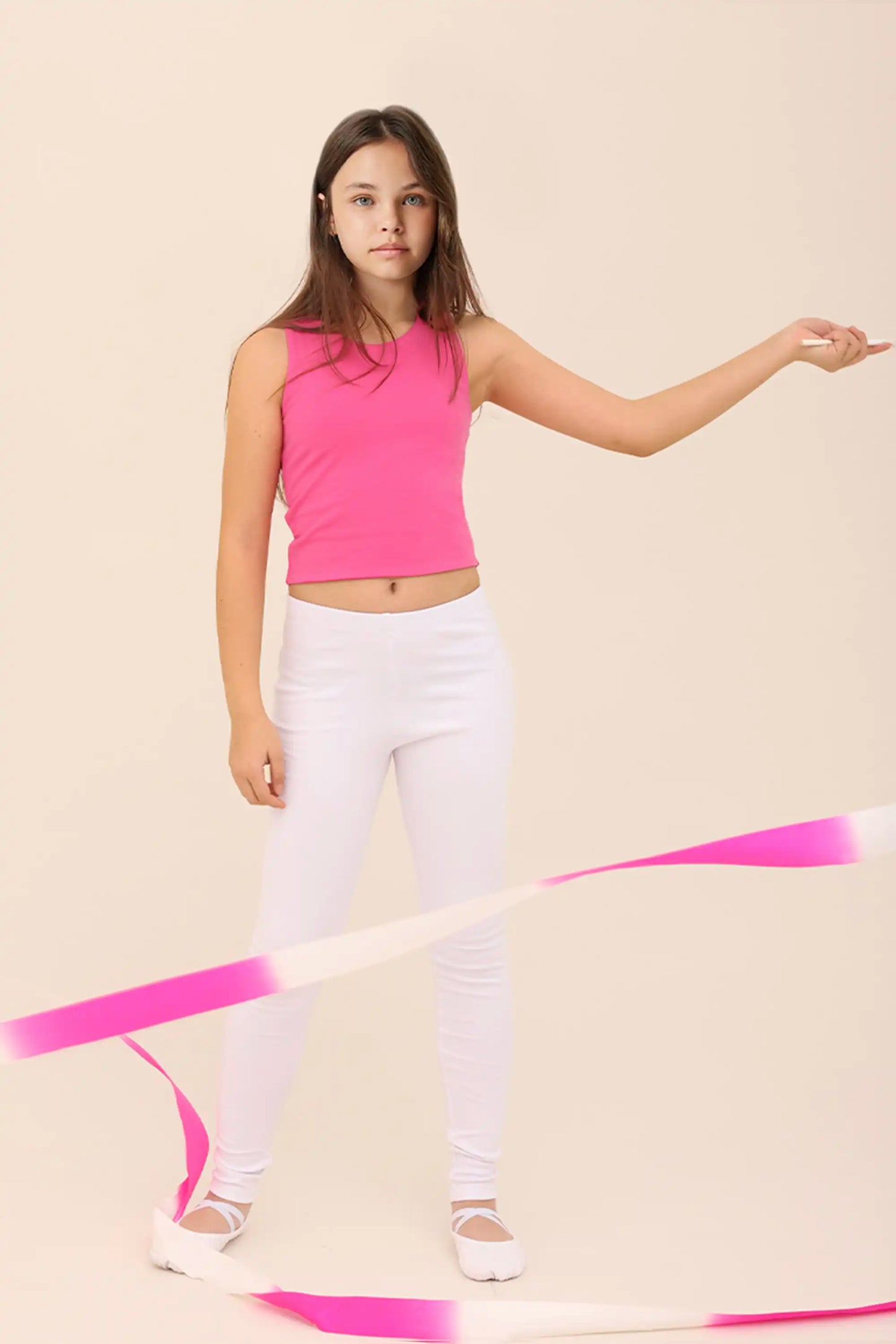 Girls' Double Lined Sleeveless Basic Crop Tank Top