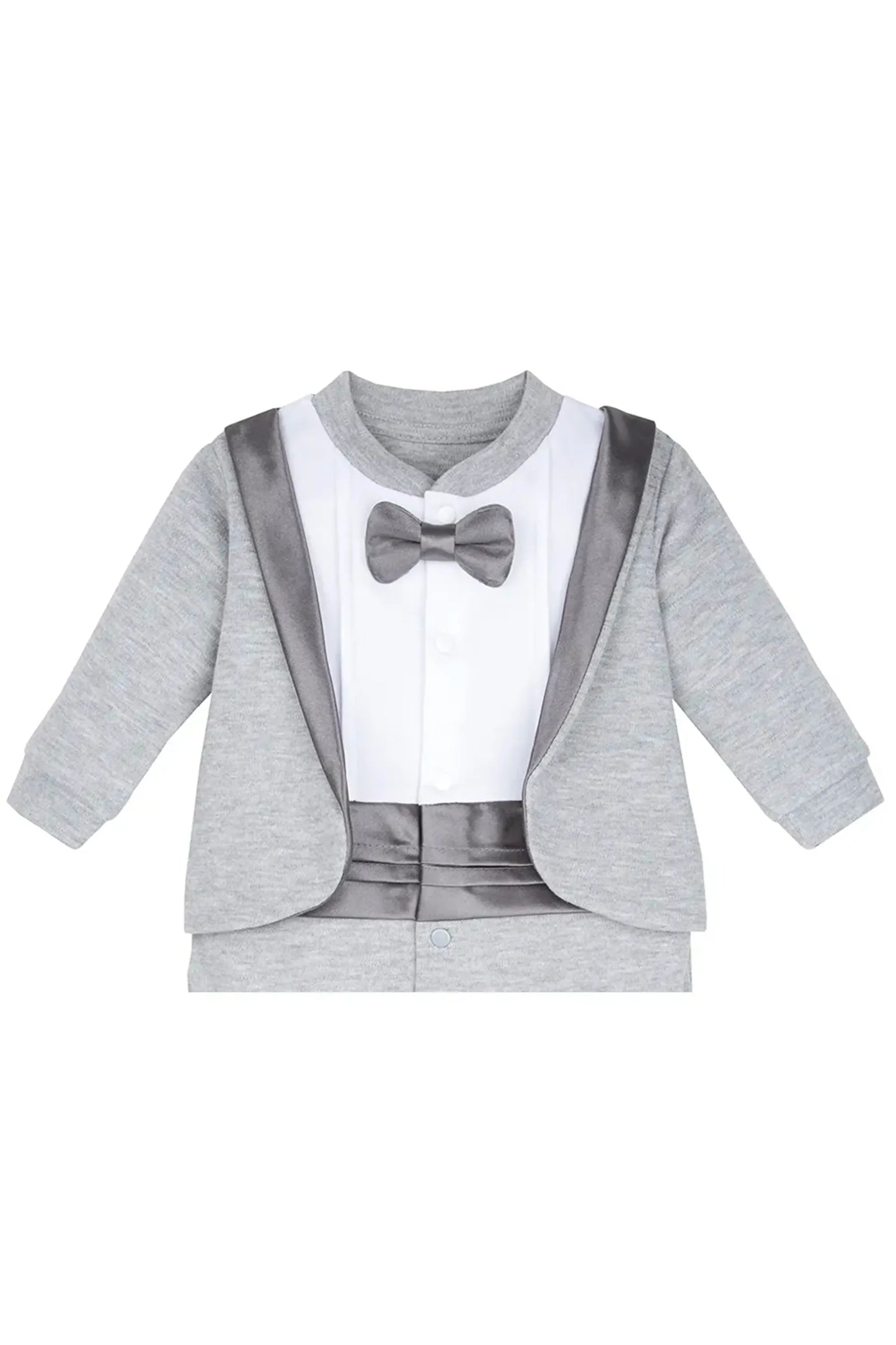 Baby Boy Footie Tuxedo Outfit with Bow Tie for Christmas Holidays - The Perfect Gentleman Look