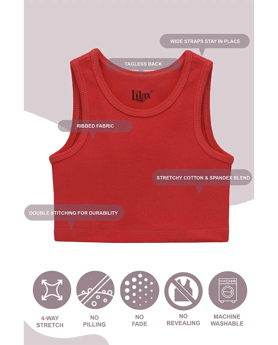 Girls 2-Pack Basic Cropped Tank Top