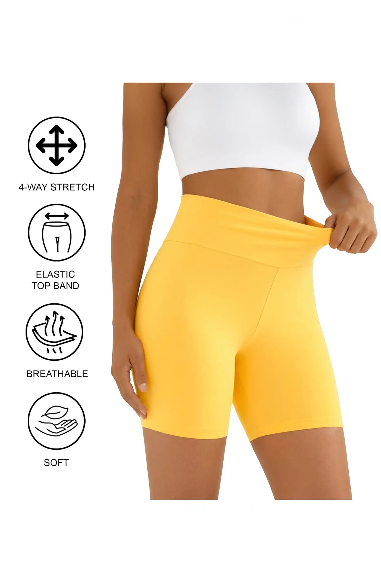 Girls High Waist Biker Shorts — Premium Soft 4-Way Stretch Yoga & Dance Athletic Shorts