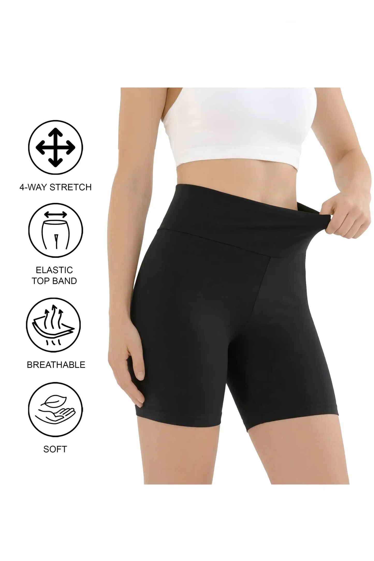 Girls High Waist Biker Shorts — Premium Soft 4-Way Stretch Yoga & Dance Athletic Shorts