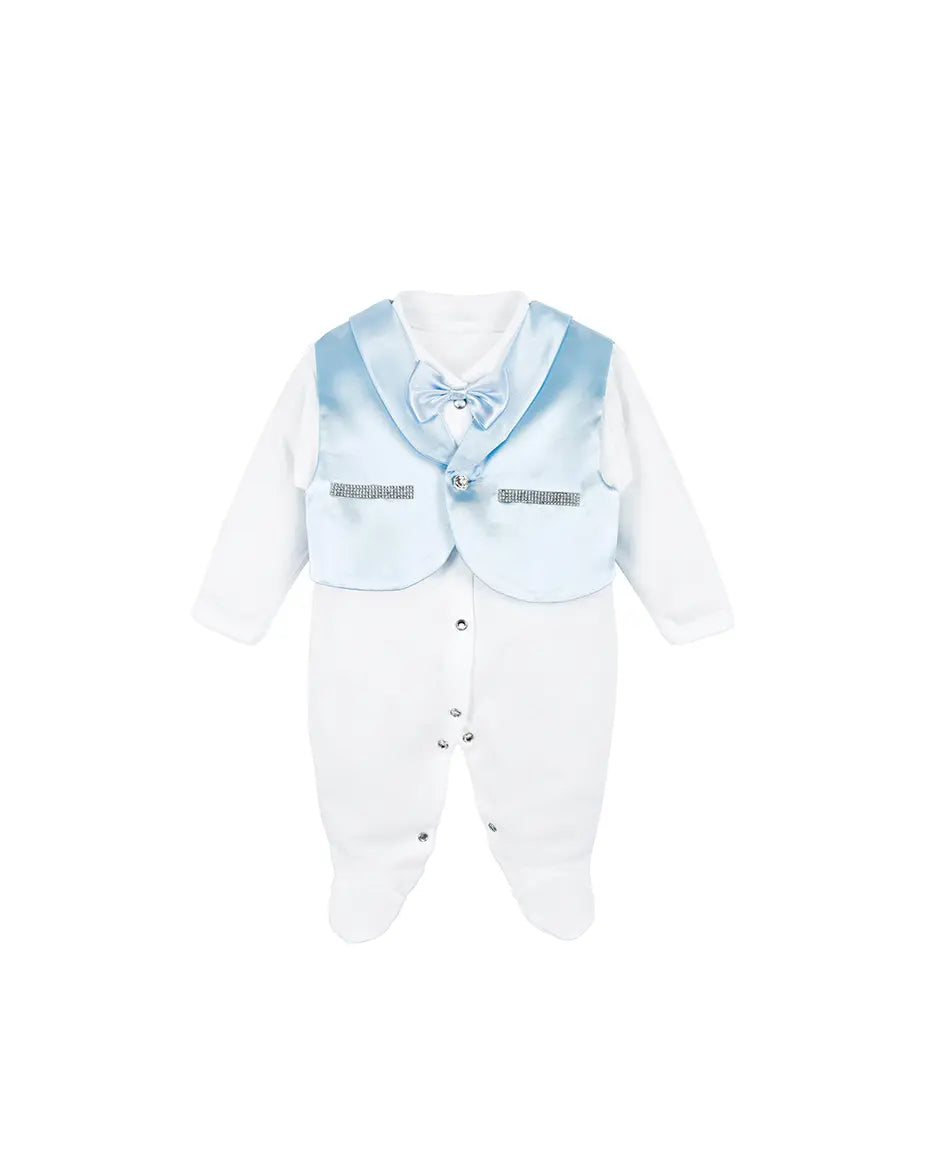Regal and Handsome: 5-Piece Layette Gift Set with Jeweled Crown Tuxedo for Baby Boys (0-3 Months)
