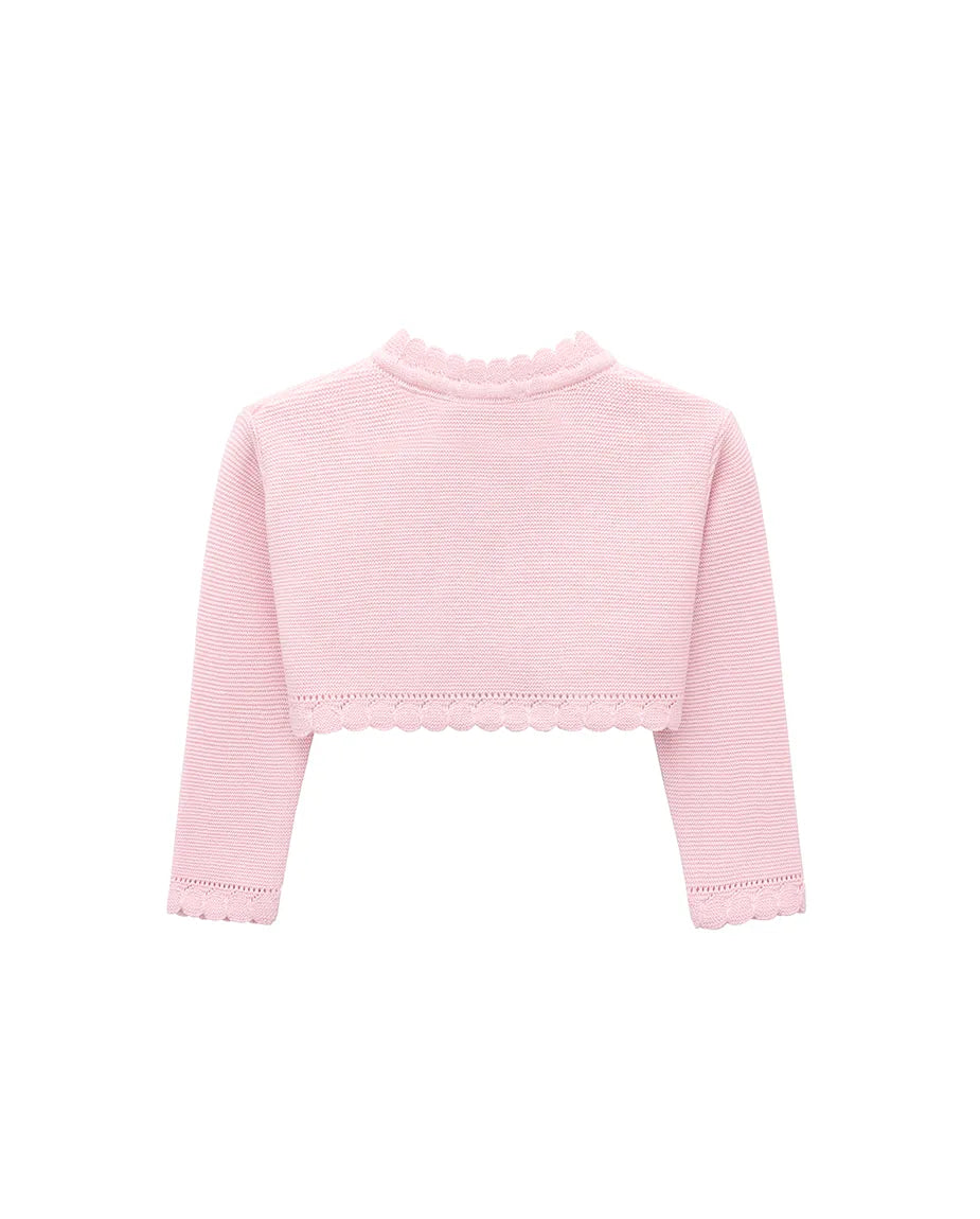 Girls' Long Sleeve Knit Button Closure Bolero Shrug
