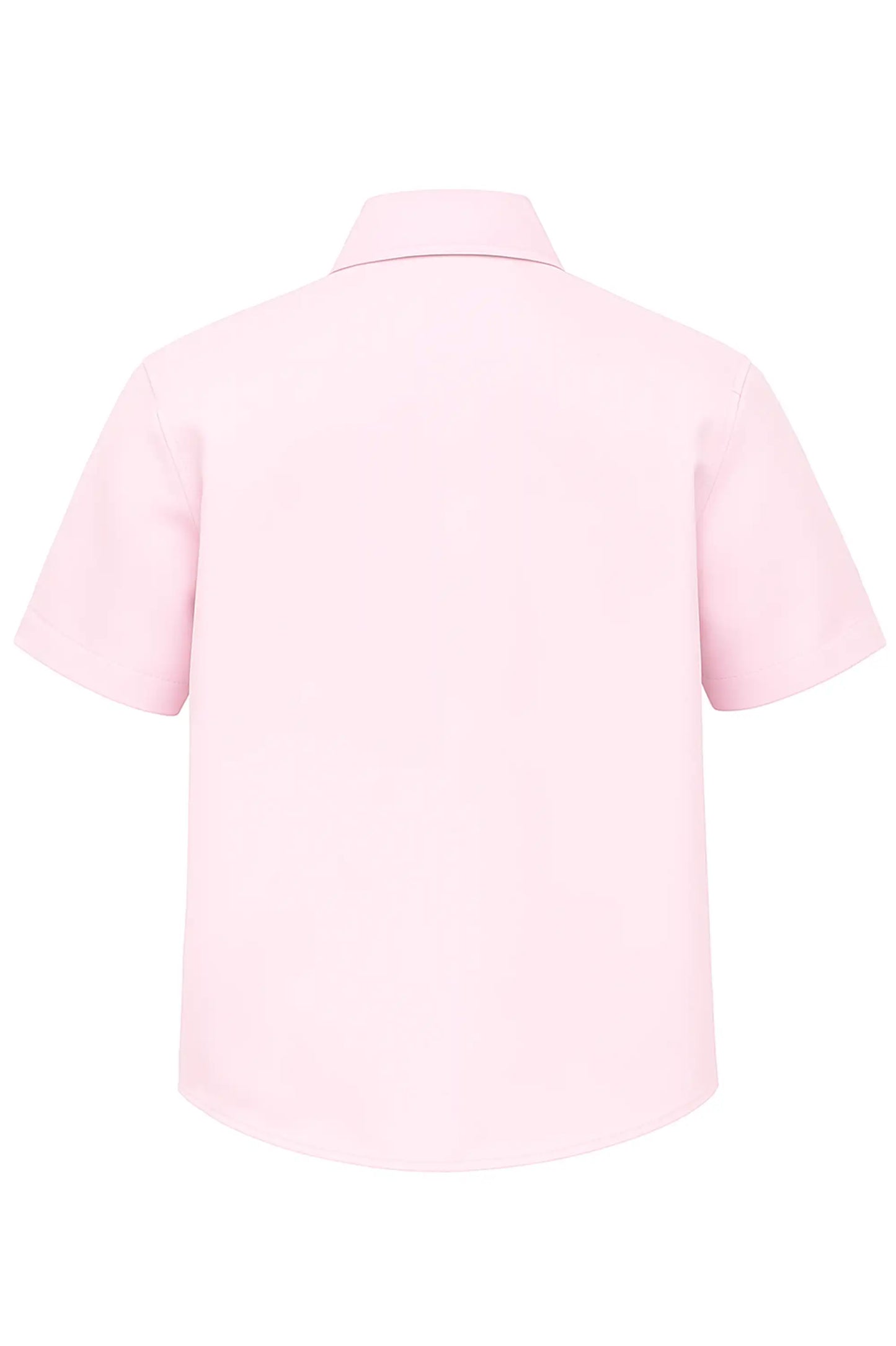 Boys Classic Short Sleeve Button Down Casual Solid Dress Shirt