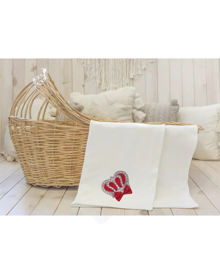 Soft Cotton Swaddle Receiving Blanket for Newborn Baby Boy's Crown Jewels 34 X 30