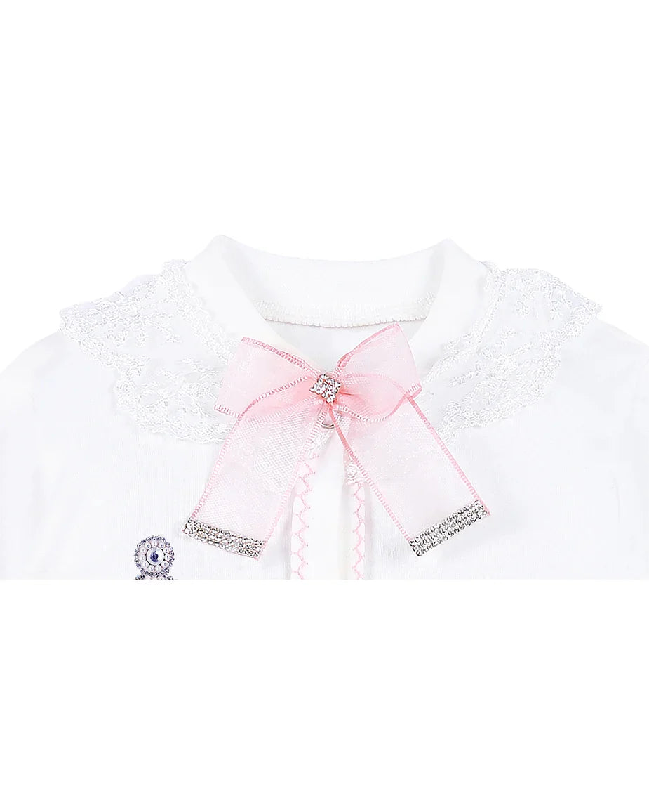 Jeweled Crown Layette Gift Set for Baby Girls: 3 Pieces