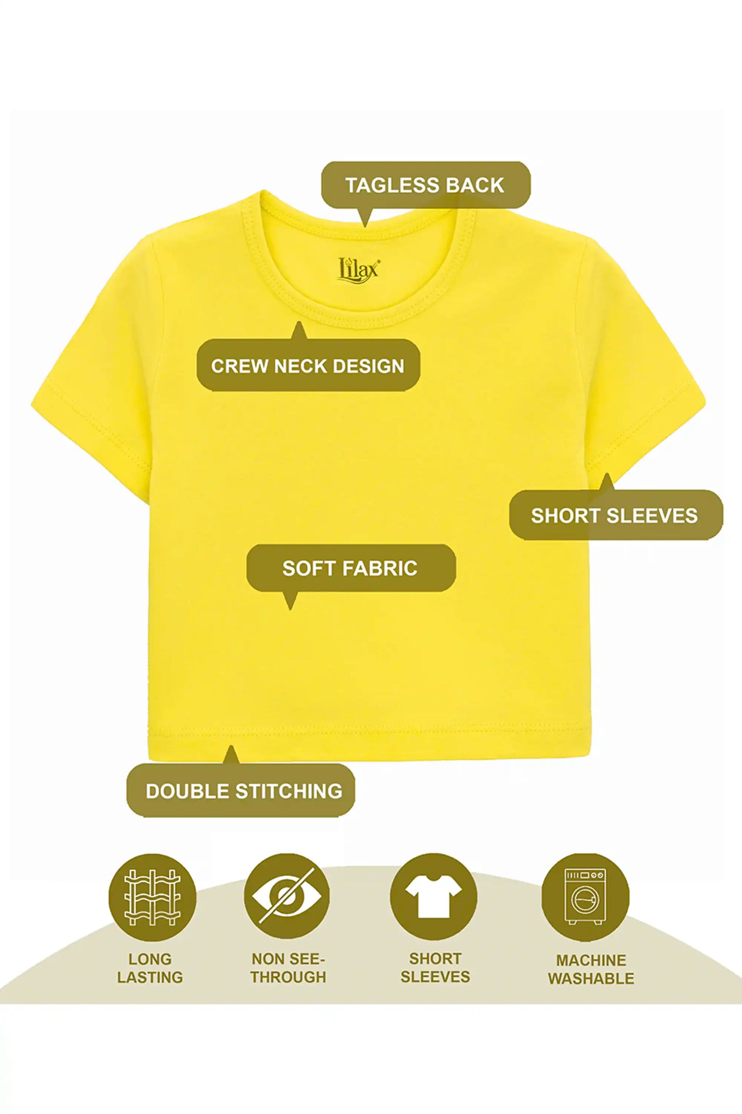 Girls Short Sleeve Crewneck Crop Top Tee