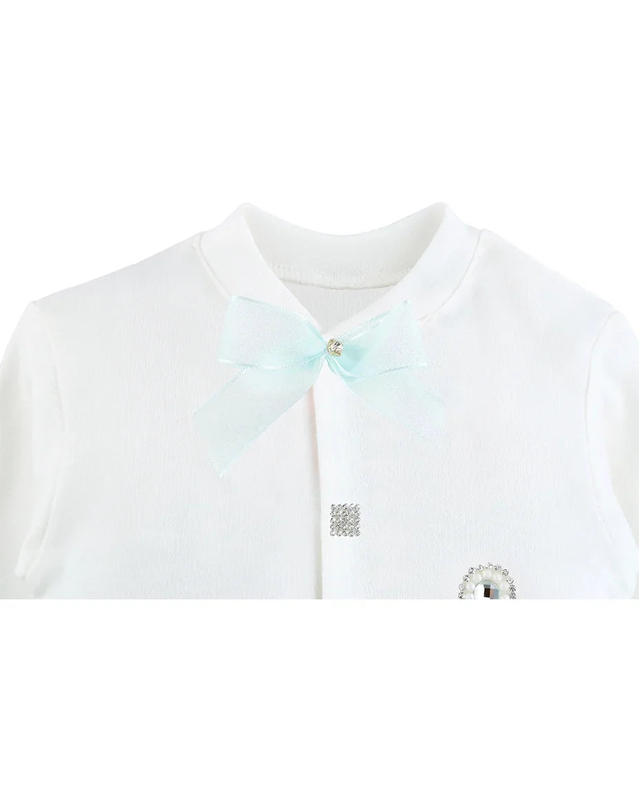 Jeweled Crown Layette Gift Set for Baby Girls: 3 Pieces