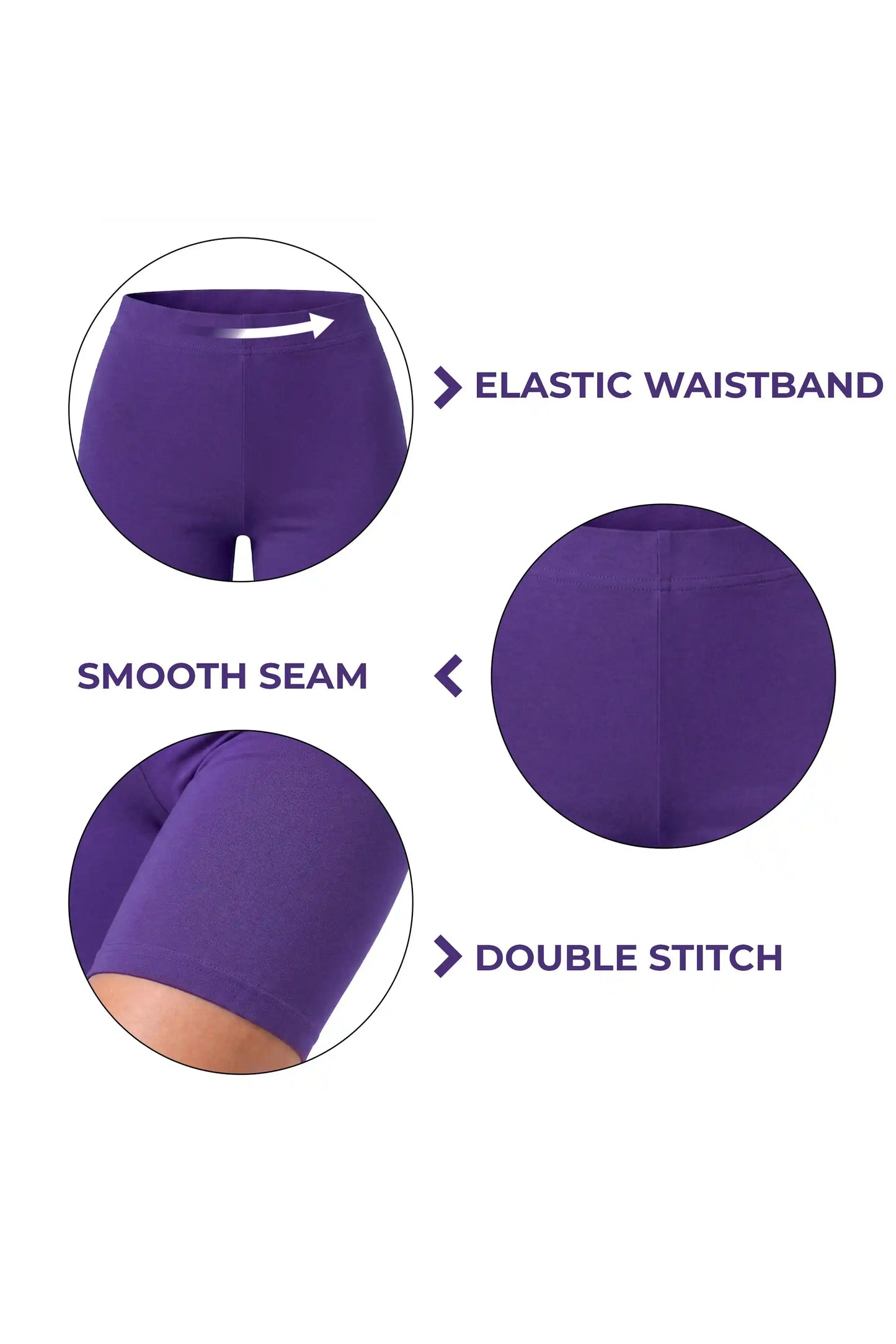 Girls' Soft Stretch Bike Shorts | Elastic Waist | Cotton Blend | Toddler & Kids Sizes 2T–12Y