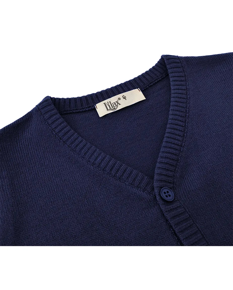 V-Neck Cardigan Sweater for Boys - Featuring Button Closure, Toddler to Youth