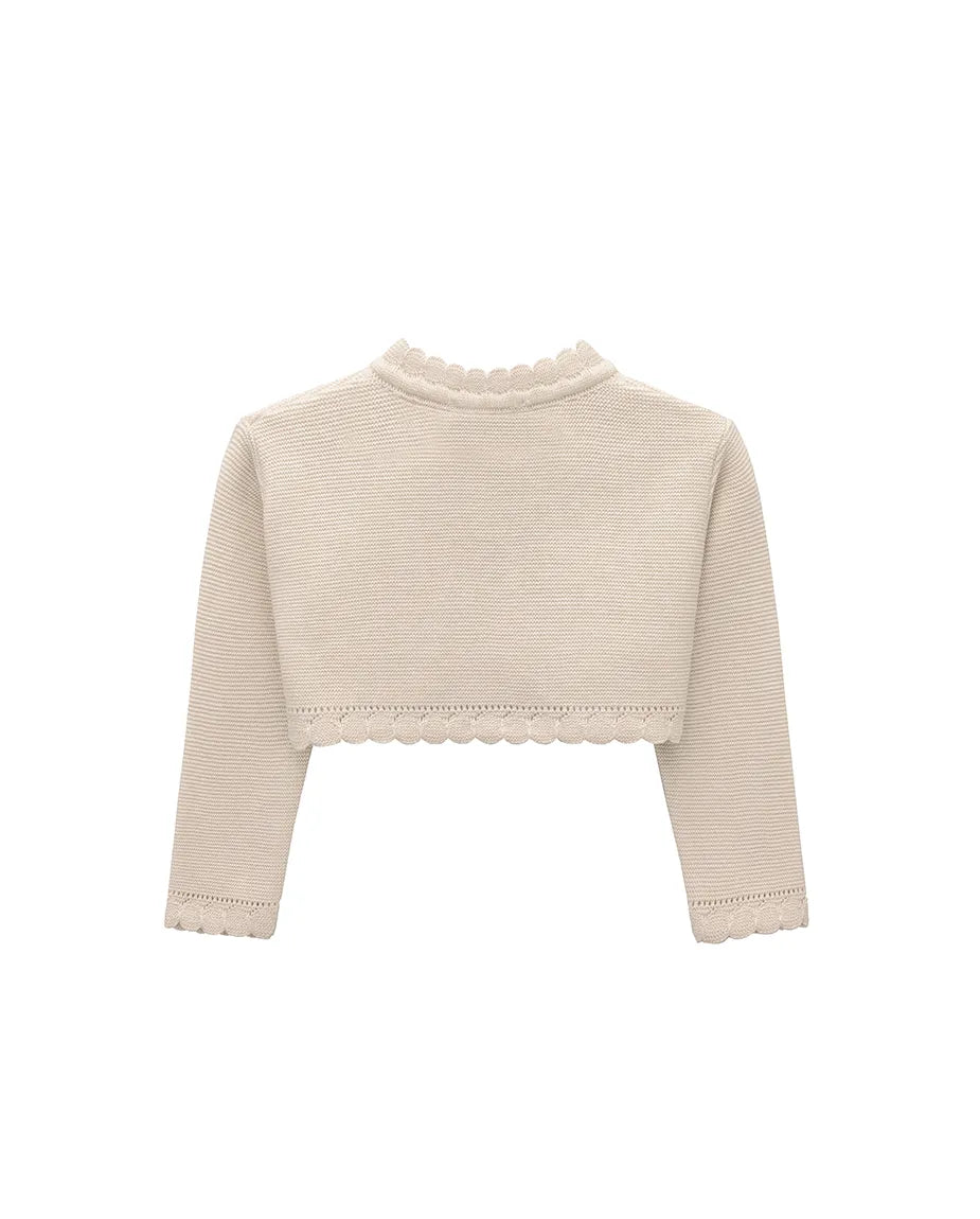 Girls' Long Sleeve Knit Button Closure Bolero Shrug