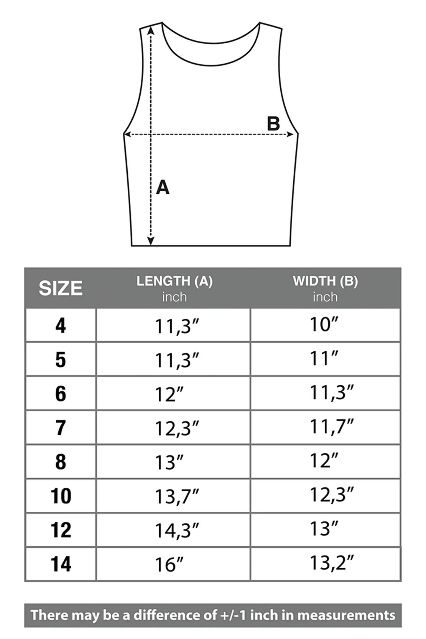Girls' Double Lined Sleeveless Basic Crop Tank Top