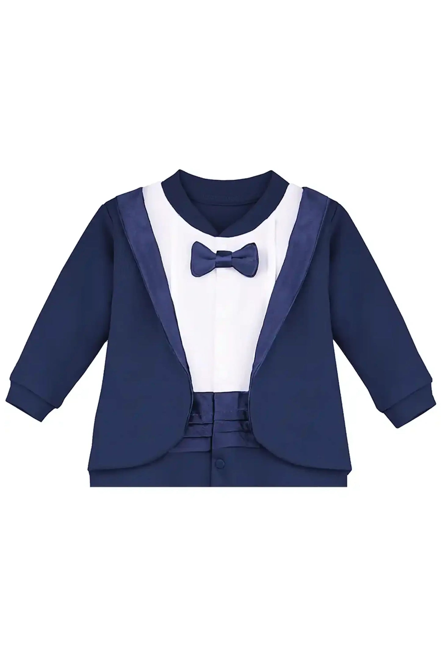 Baby Boy Footie Tuxedo Outfit with Bow Tie for Christmas Holidays - The Perfect Gentleman Look