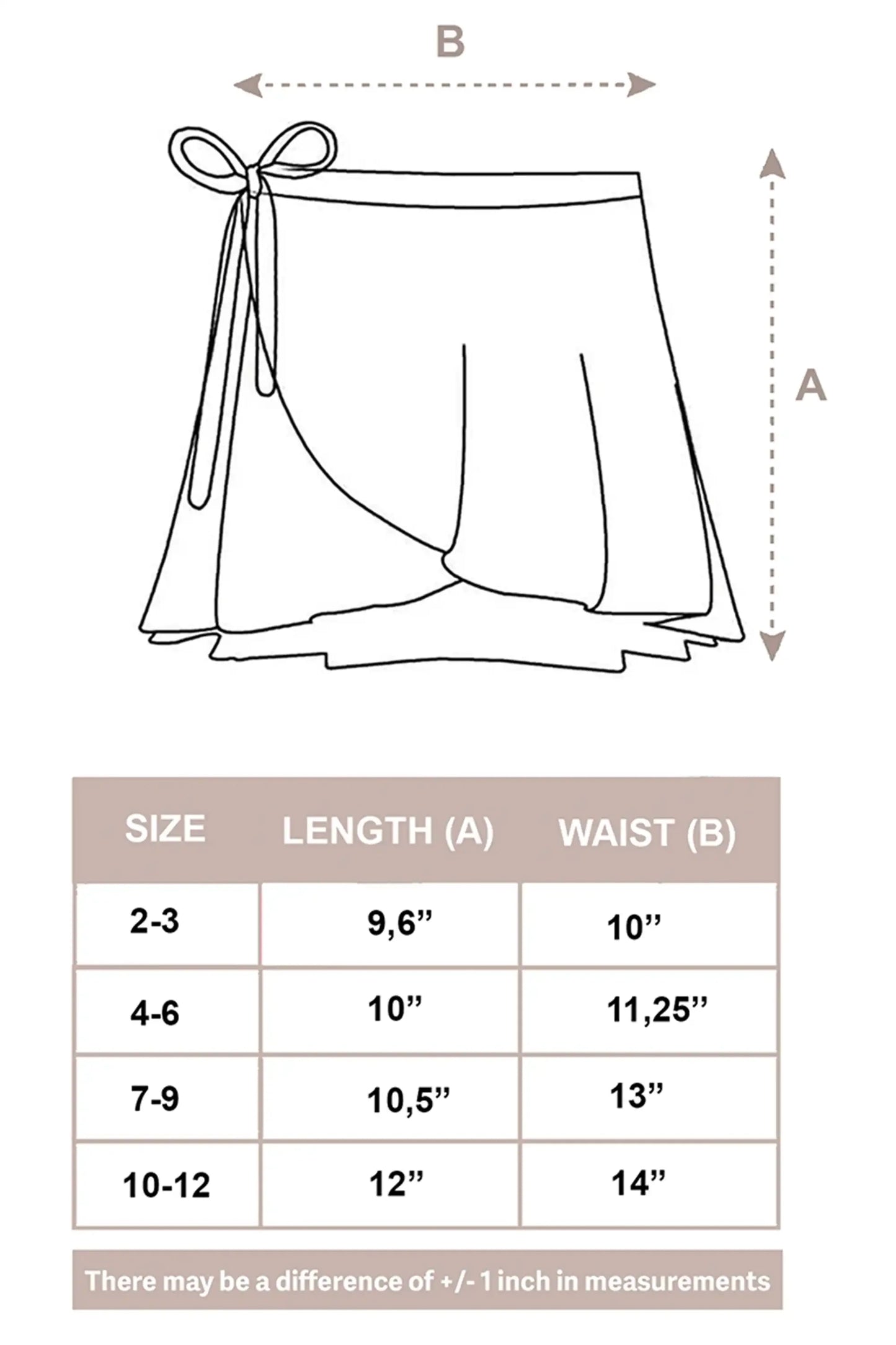 Girls Ballet Skirt Chiffon Wrap/Pull-On Dance Skirt