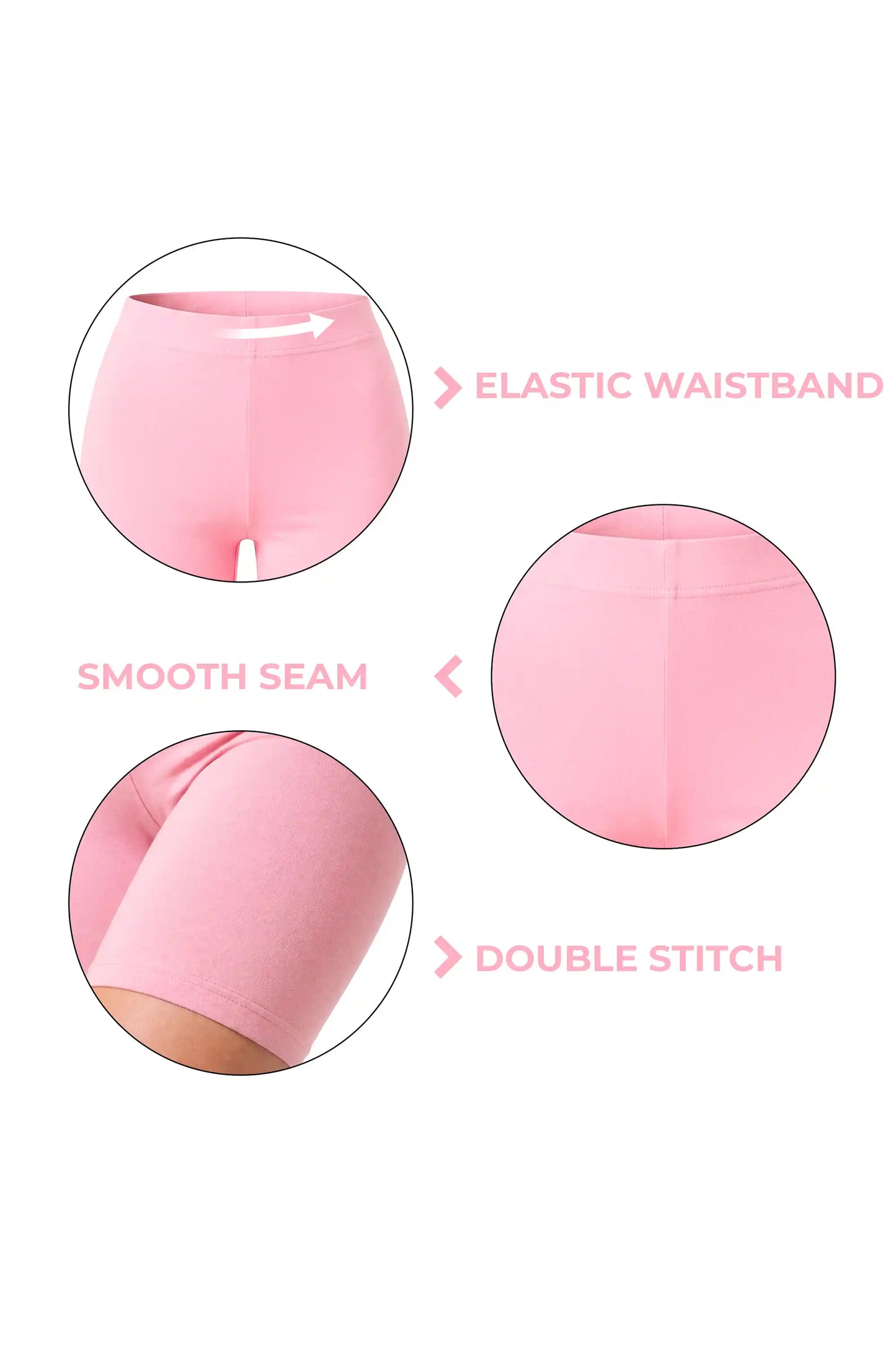 Girls' Soft Stretch Bike Shorts | Elastic Waist | Cotton Blend | Toddler & Kids Sizes 2T–12Y