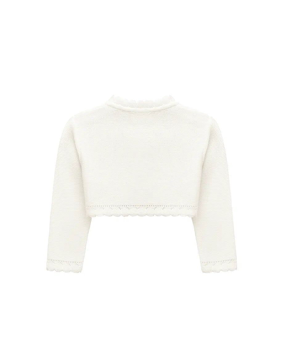 Baby Girls' Long Sleeve Knit Button Closure Bolero Shrug
