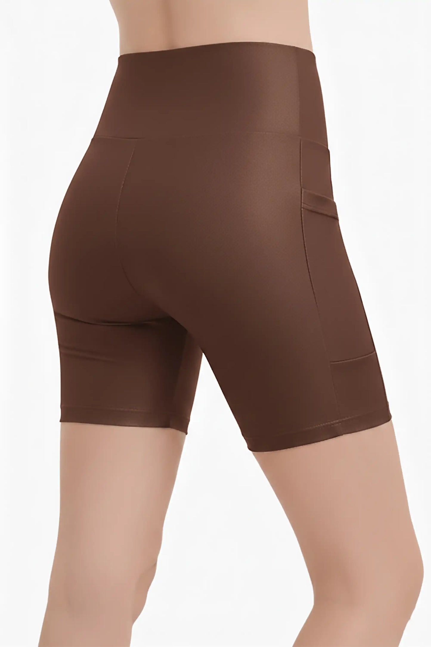 Girls Athletic Shorts with Pocket High Waisted Biker Shorts for Dance Yoga Gymnastics