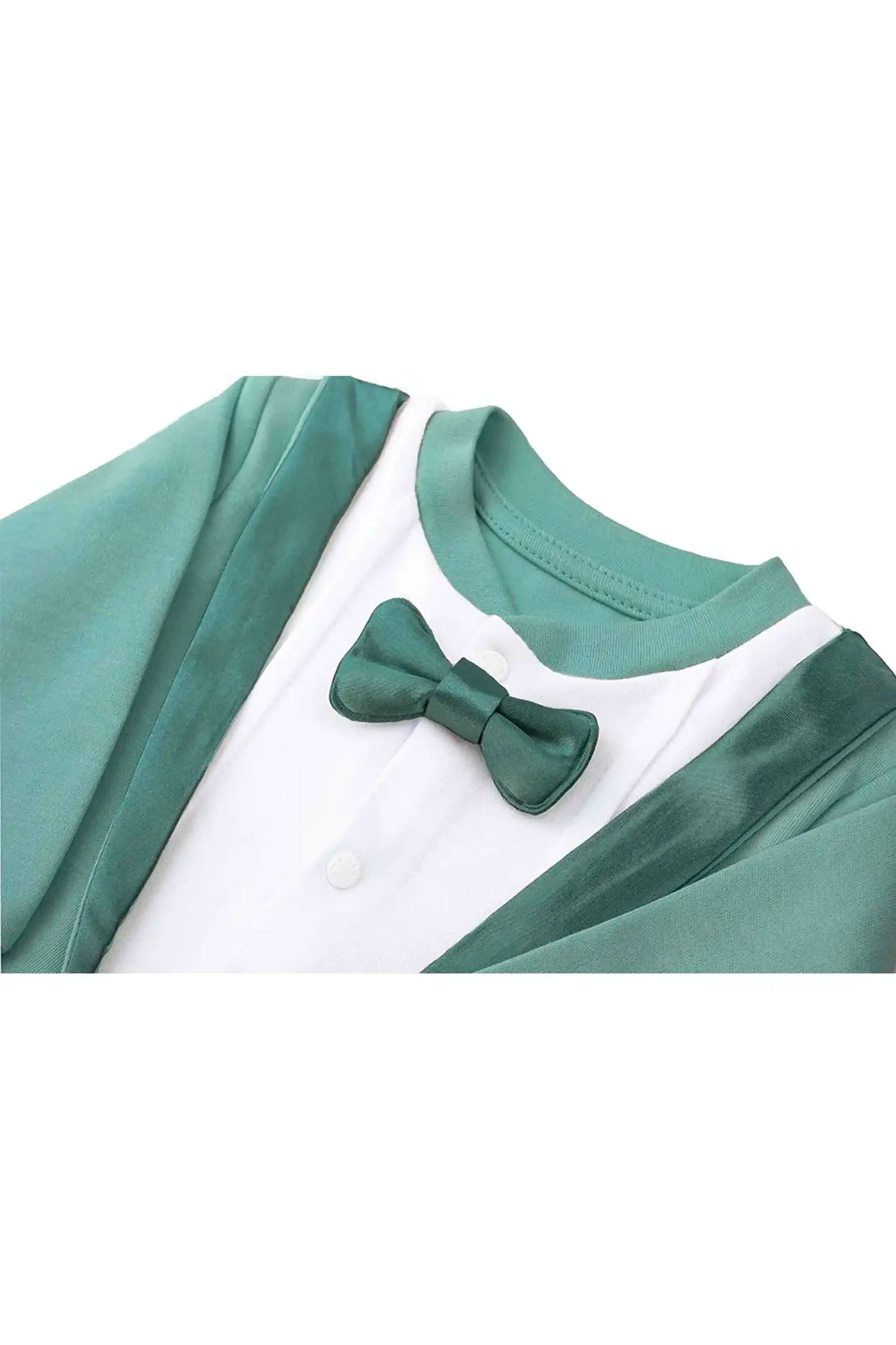 Baby Boy Footie Tuxedo Outfit with Bow Tie for Christmas Holidays - The Perfect Gentleman Look