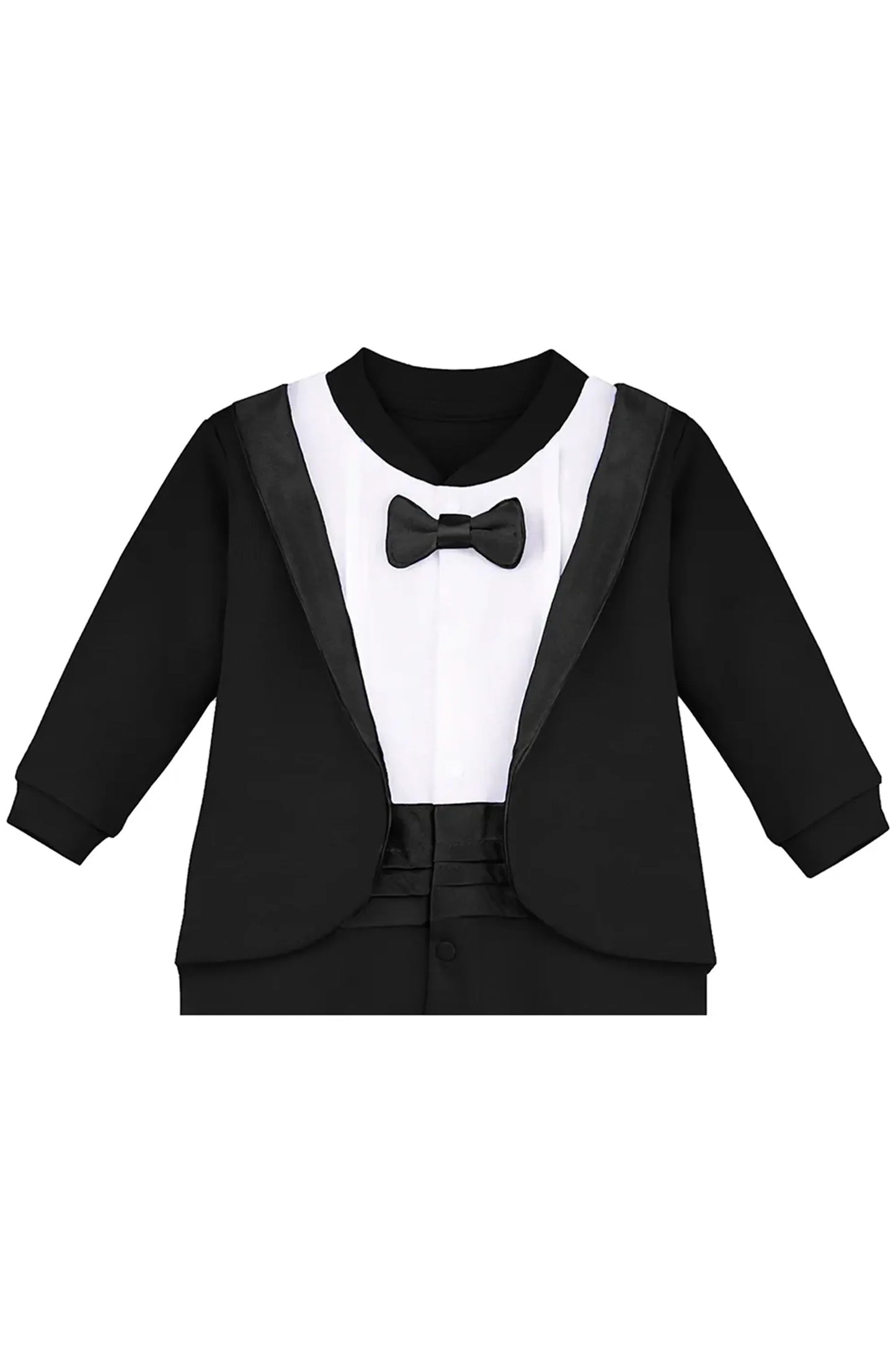 Baby Boy Footie Tuxedo Outfit with Bow Tie for Christmas Holidays - The Perfect Gentleman Look