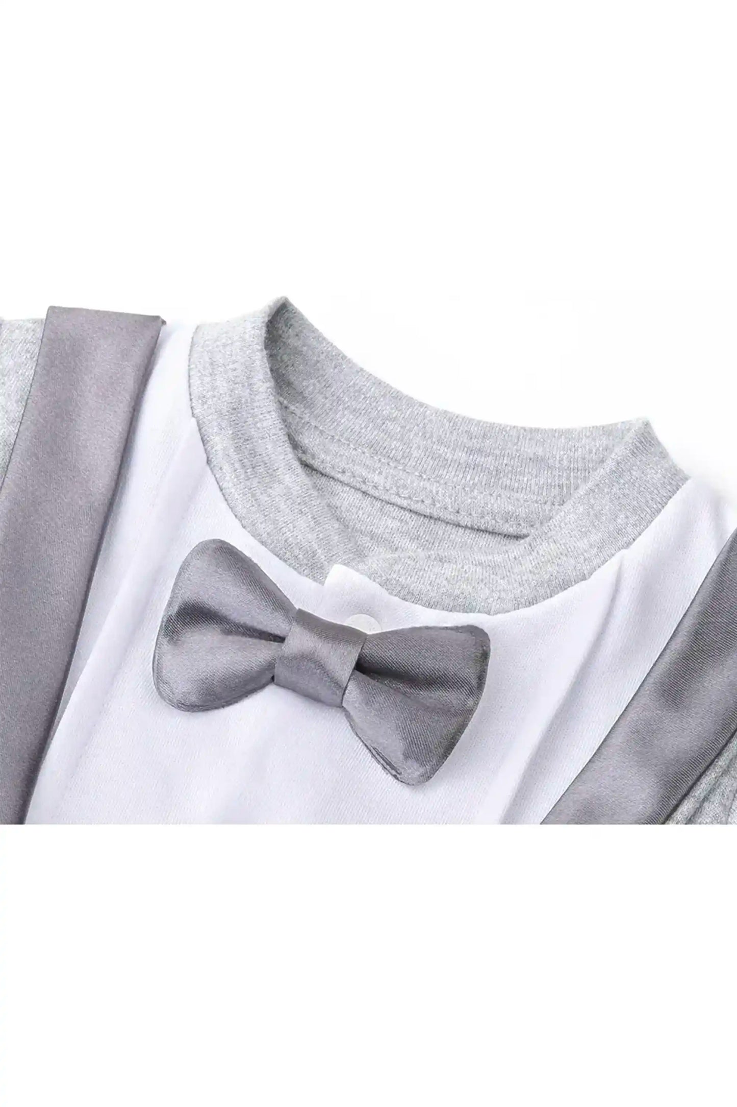 Baby Boy Footie Tuxedo Outfit with Bow Tie for Christmas Holidays - The Perfect Gentleman Look