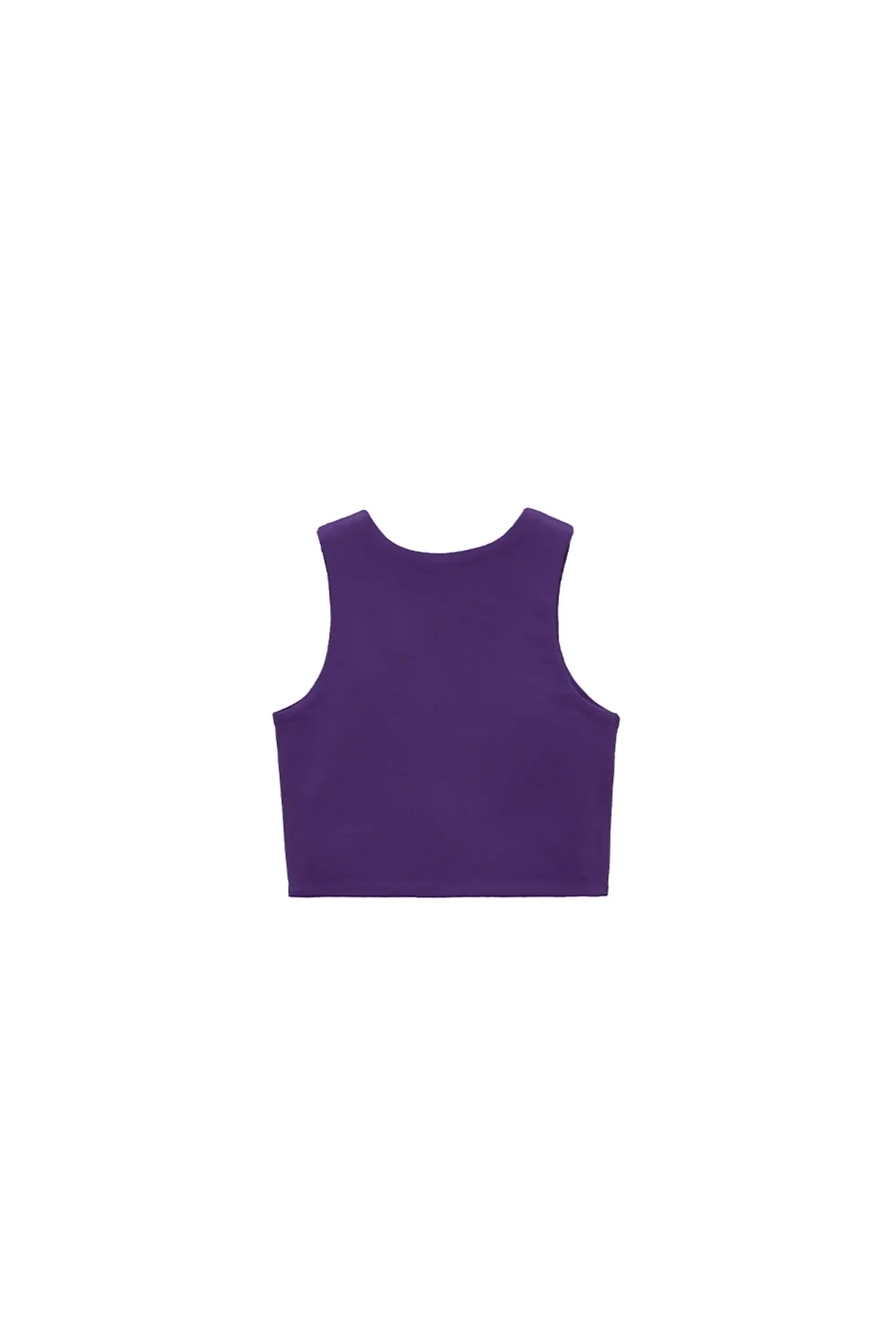 Girls' Double Lined Sleeveless Basic Crop Tank Top