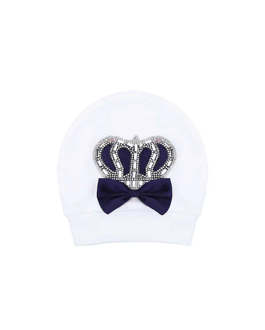 Newborn 3-Piece Cotton Jeweled Crown Layette Set