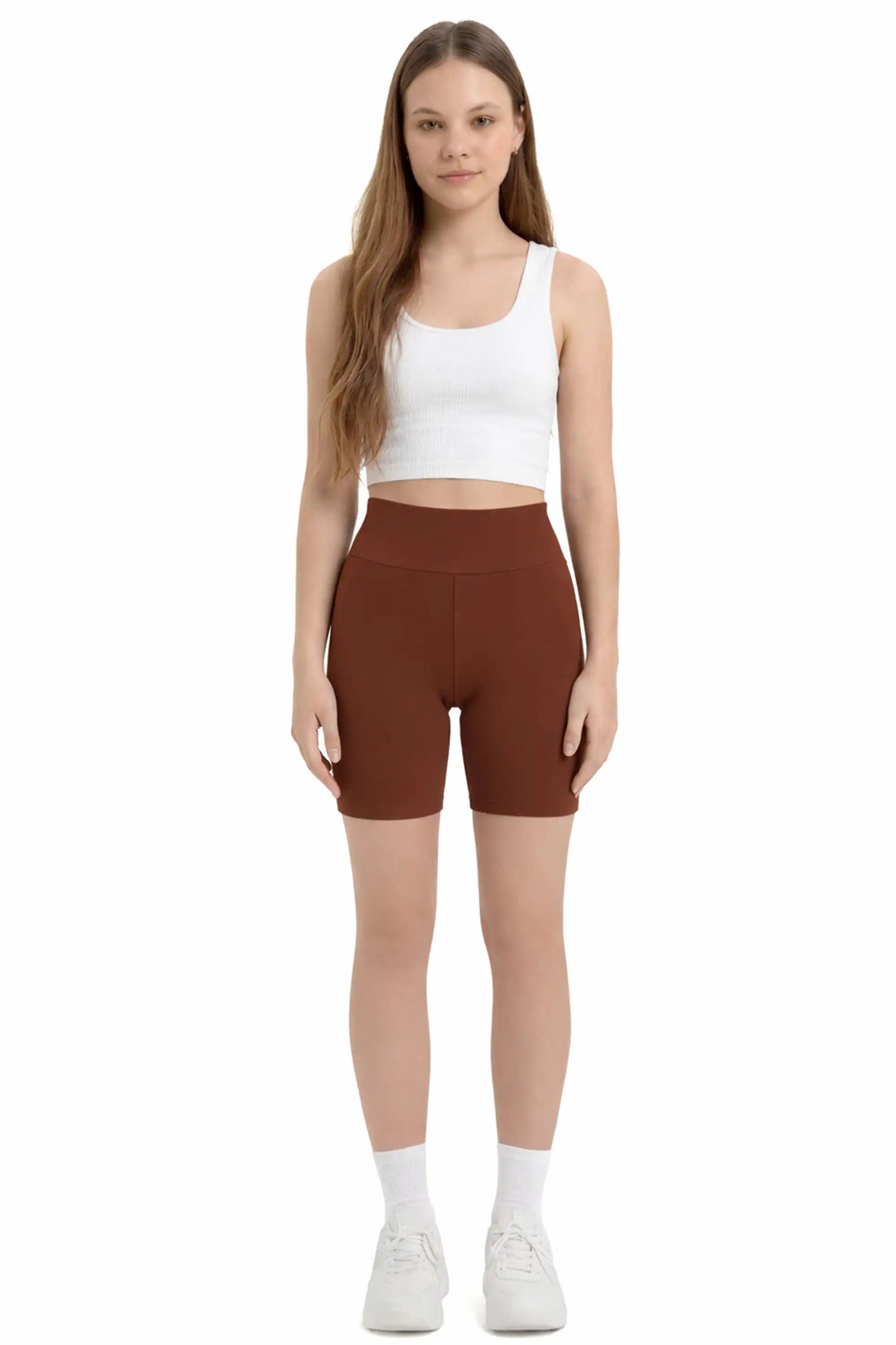 Girls High Waist Biker Shorts — Premium Soft 4-Way Stretch Yoga & Dance Athletic Shorts