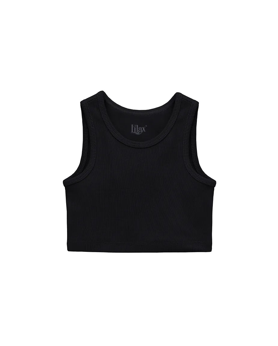 Girls 2-Pack Basic Cropped Tank Top