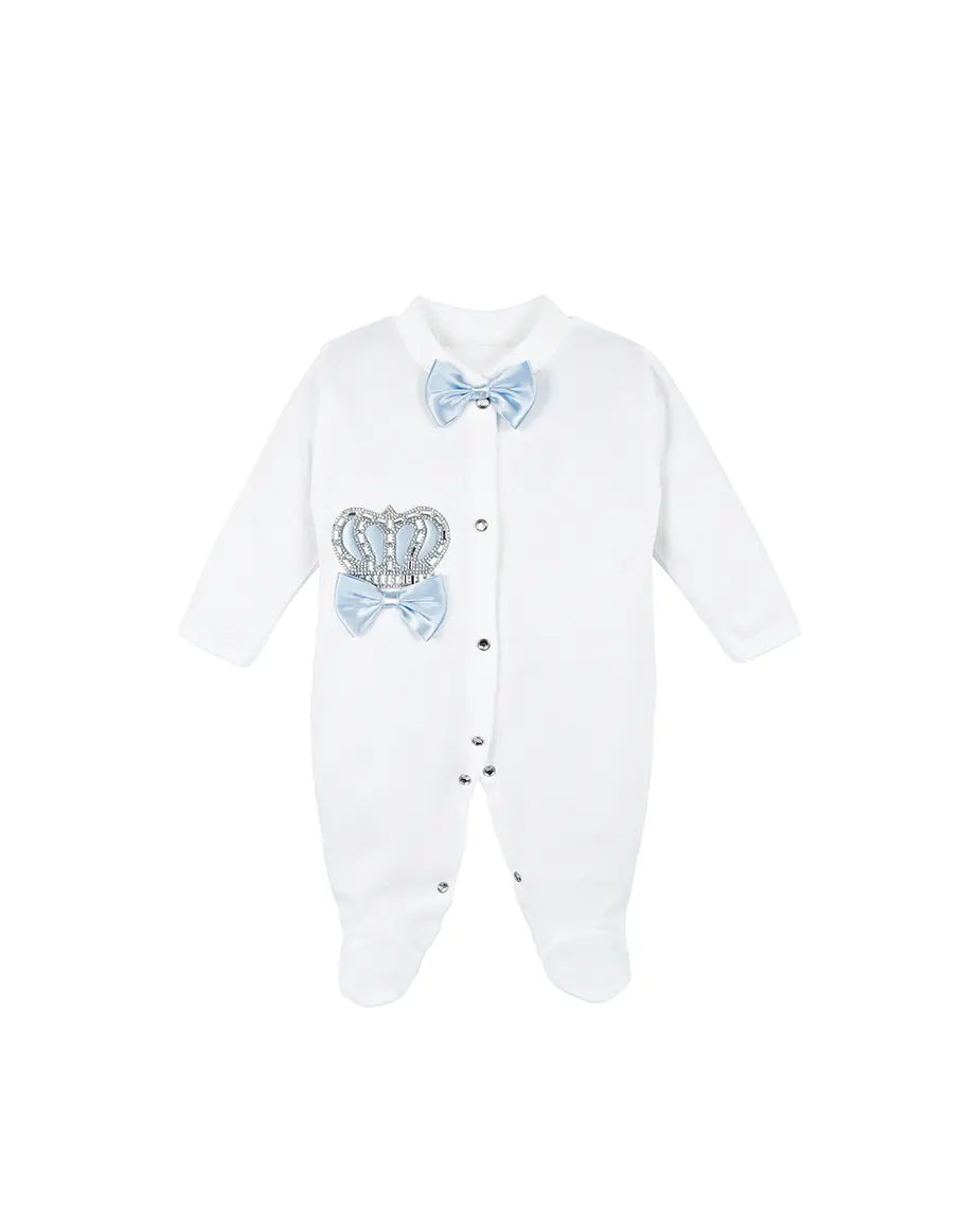 Regal and Handsome: 5-Piece Layette Gift Set with Jeweled Crown Tuxedo for Baby Boys (0-3 Months)