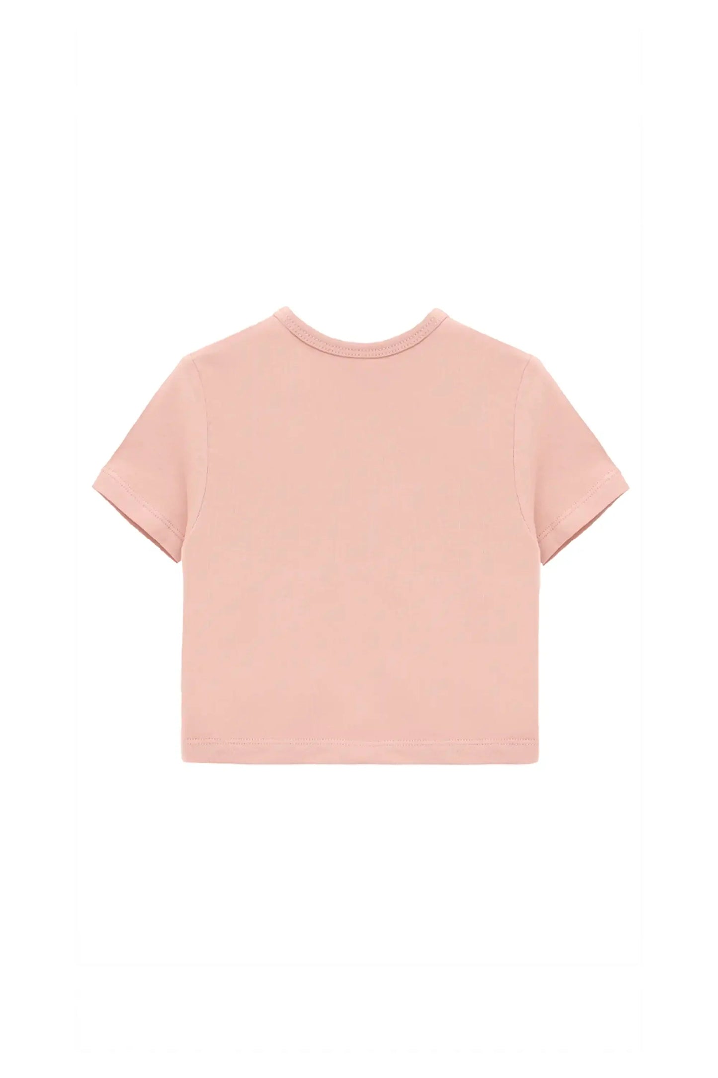 Girls Short Sleeve Crewneck Crop Top Tee