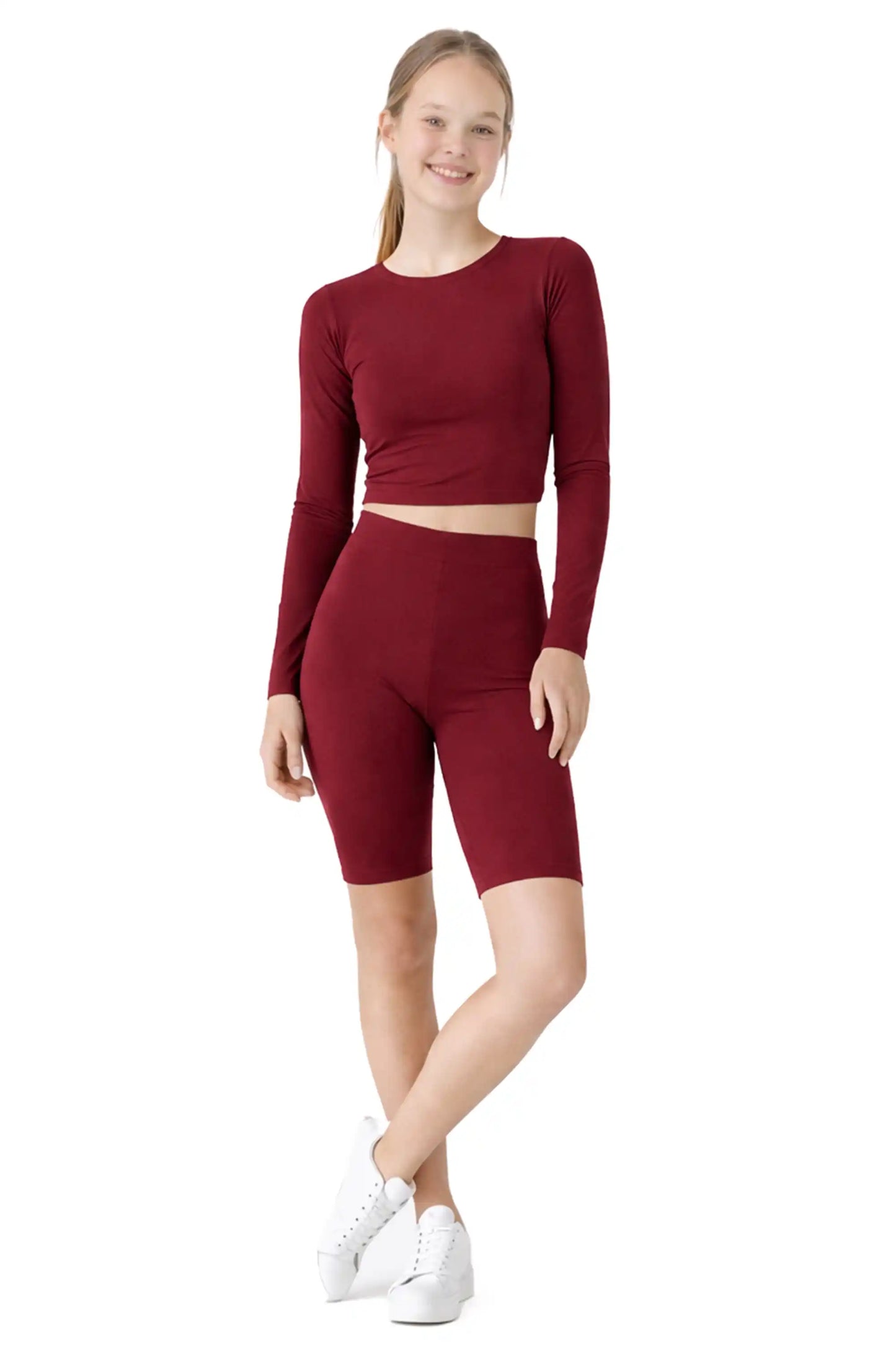 Girls' Soft Stretch Bike Shorts | Elastic Waist | Cotton Blend | Toddler & Kids Sizes 2T–12Y