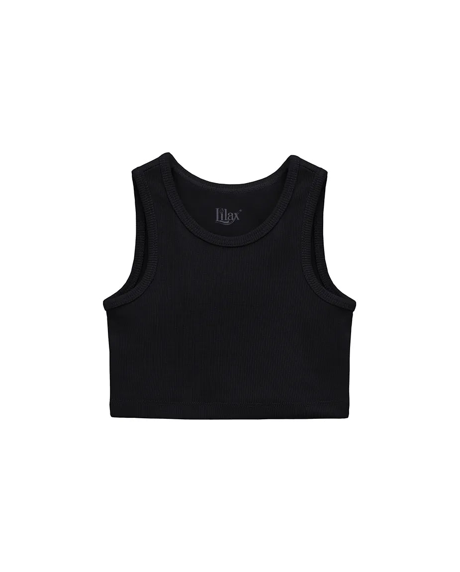 Girls 2-Pack Basic Cropped Tank Top