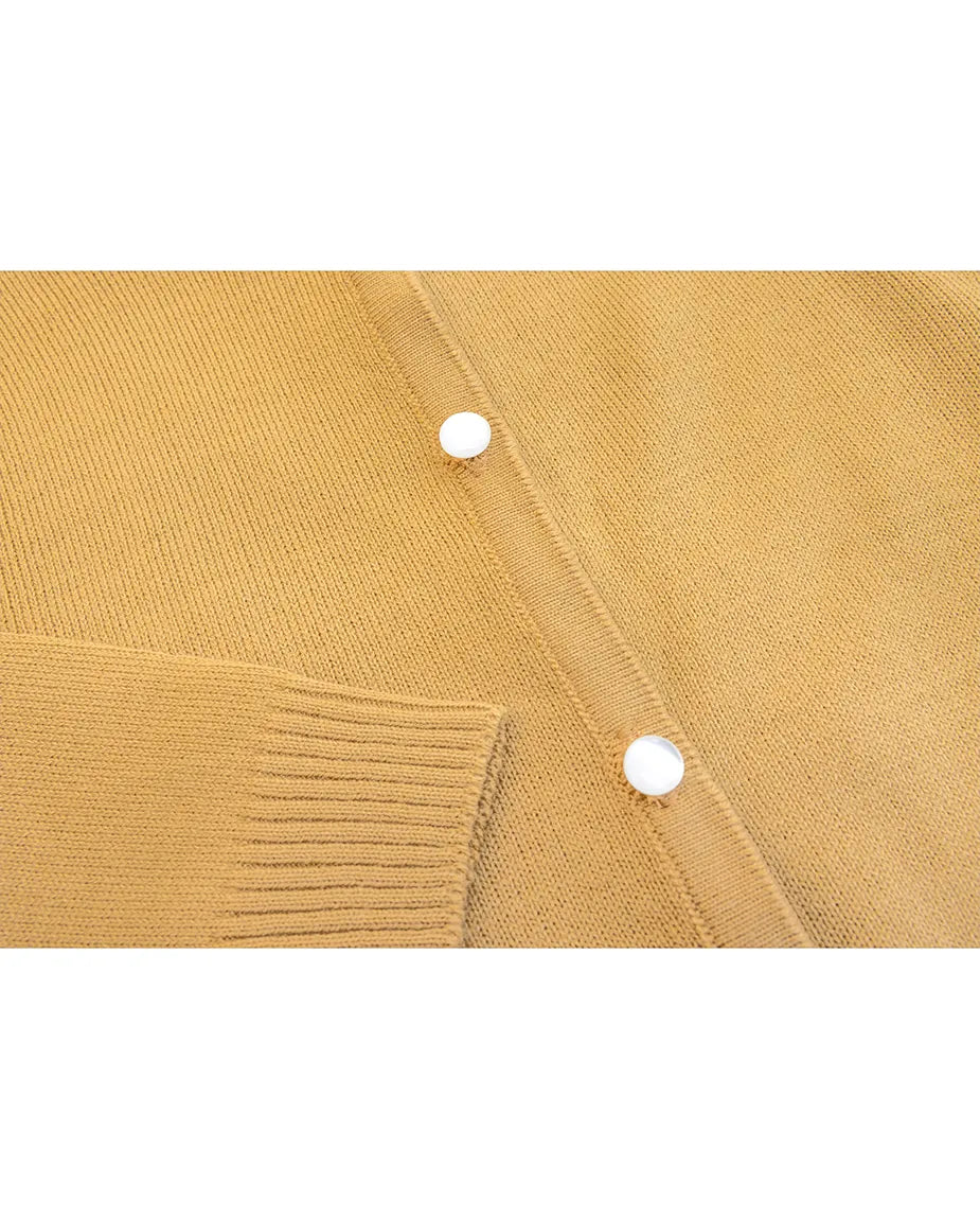 Girls Knit Pearl Buttoned Cardigan Sweater