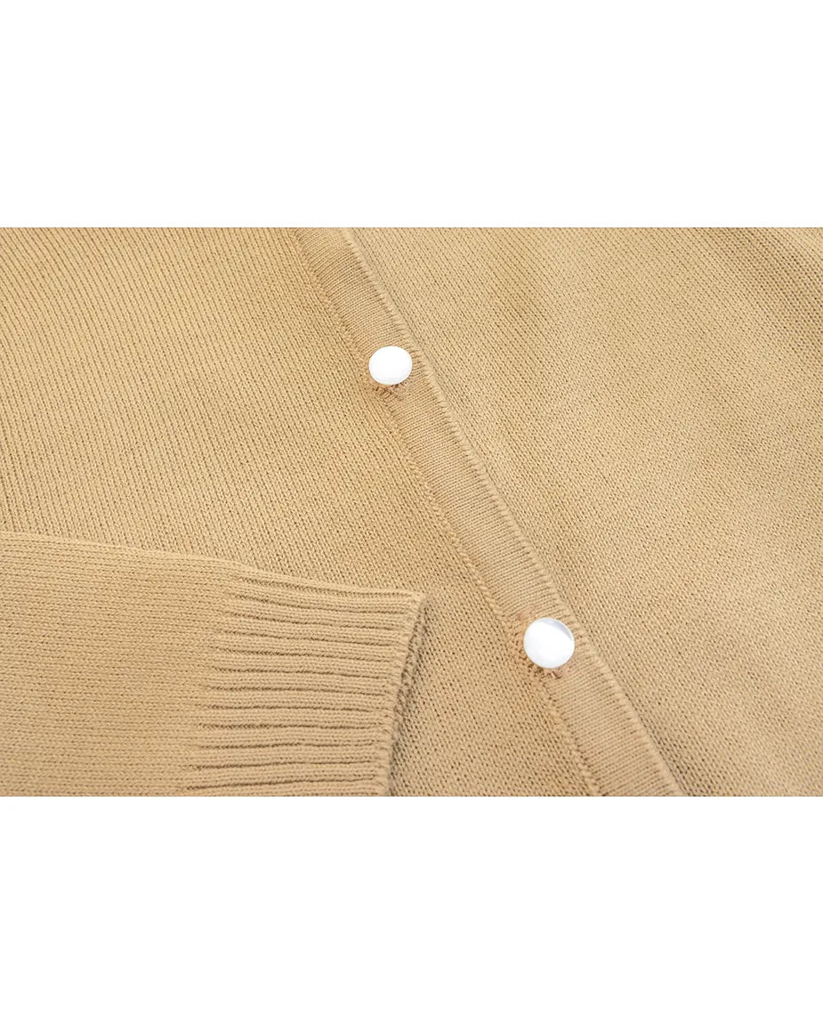 Girls Knit Pearl Buttoned Cardigan Sweater