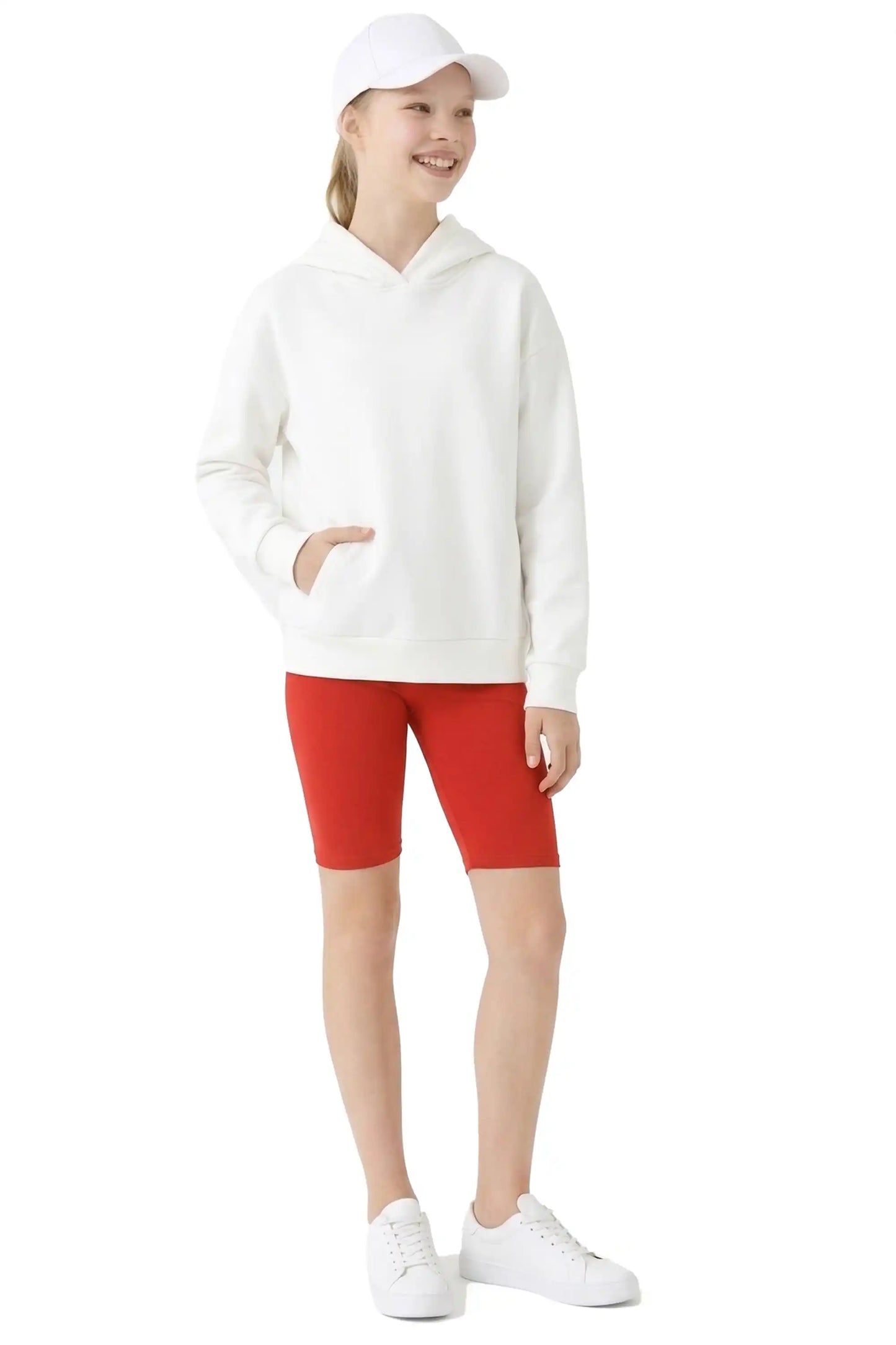 Girls' Soft Stretch Bike Shorts | Elastic Waist | Cotton Blend | Toddler & Kids Sizes 2T–12Y