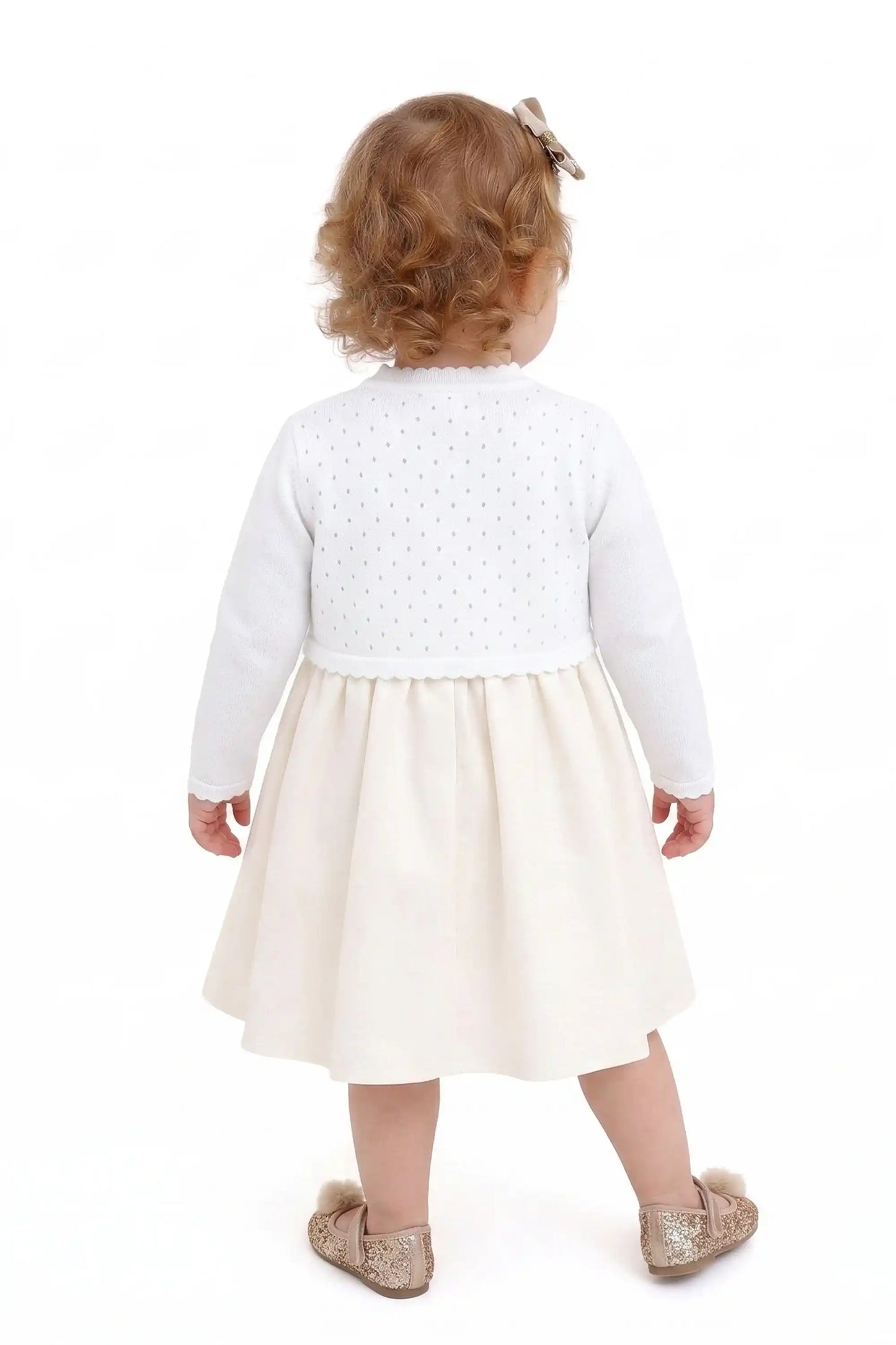 Baby Girls' Long Sleeve Knit One Button Closure Bolero Shrug