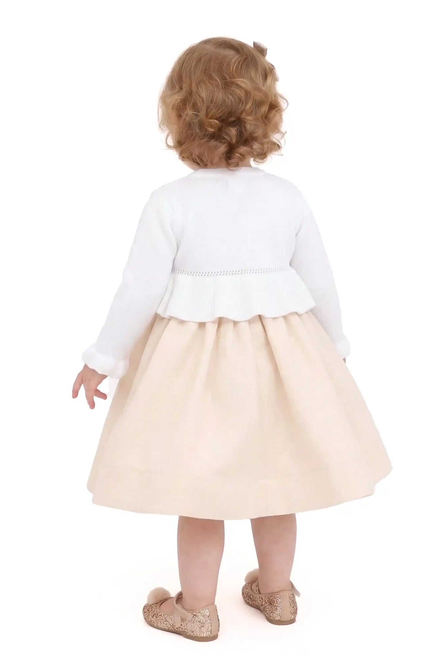Baby Girls' Long Sleeve Knit One Button Closure Bolero Shrug