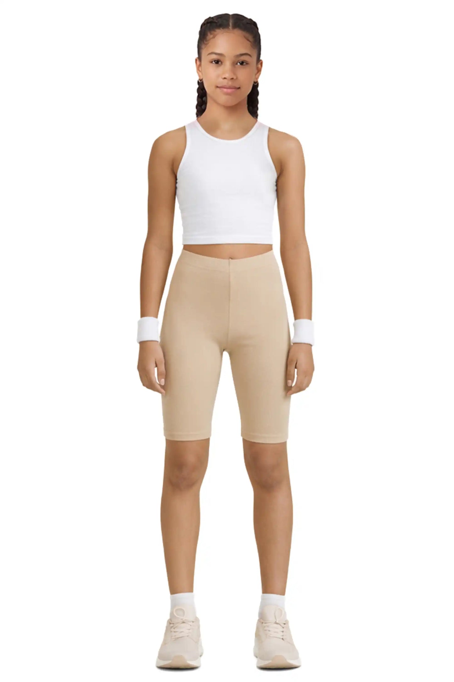 Girls' Soft Stretch Bike Shorts | Elastic Waist | Cotton Blend | Toddler & Kids Sizes 2T–12Y