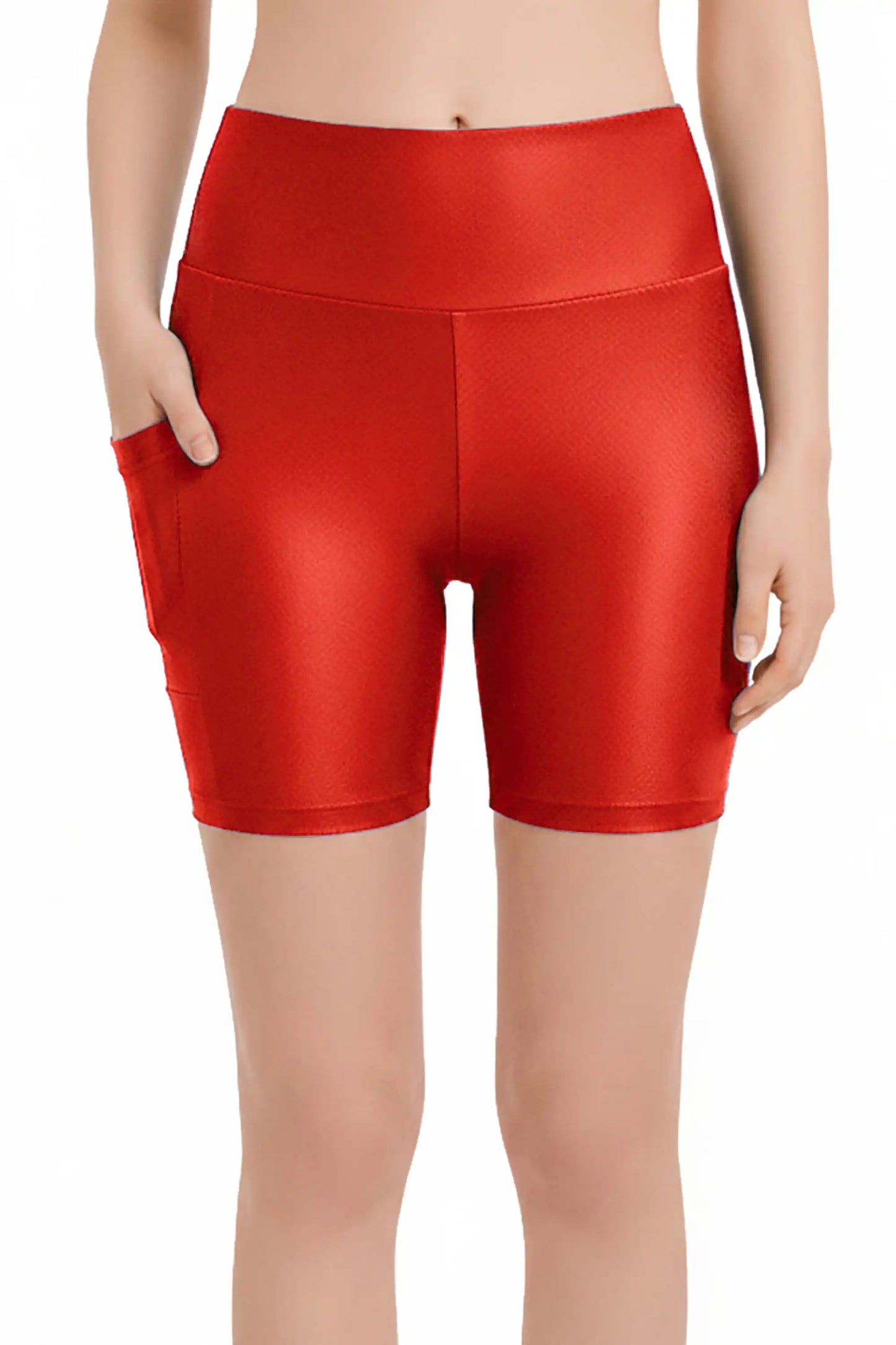 Girls Athletic Shorts with Pocket High Waisted Biker Shorts for Dance Yoga Gymnastics