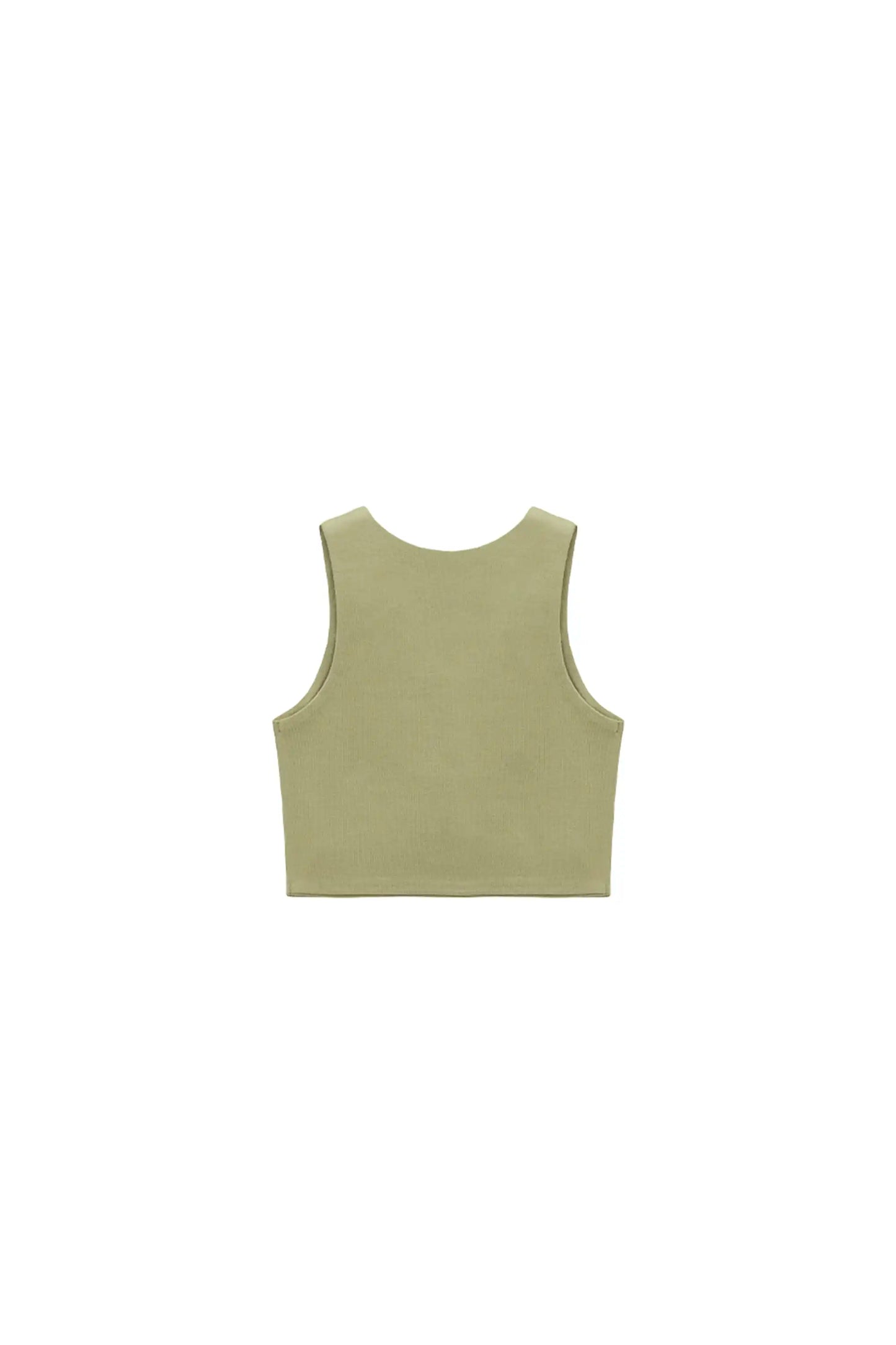 Girls' Double Lined Sleeveless Basic Crop Tank Top