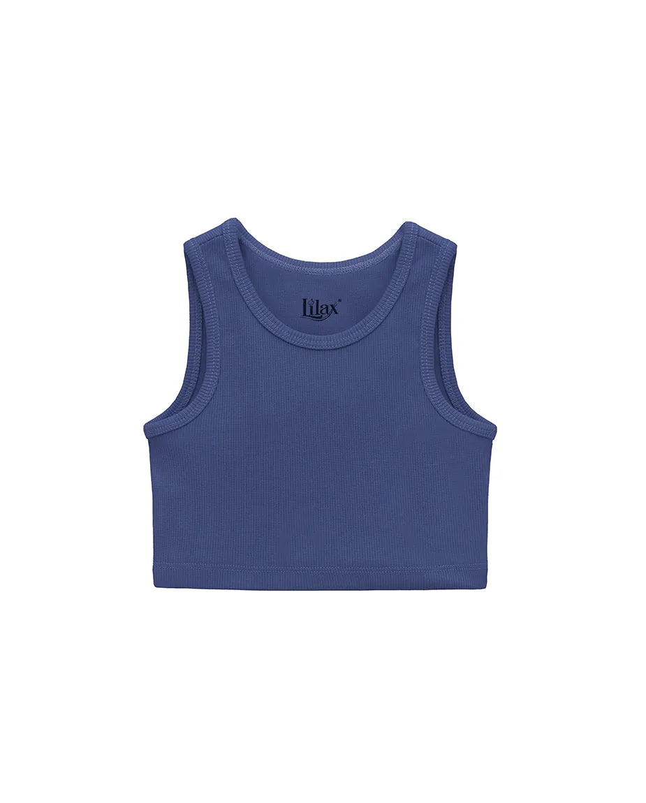 Girls 2-Pack Basic Cropped Tank Top