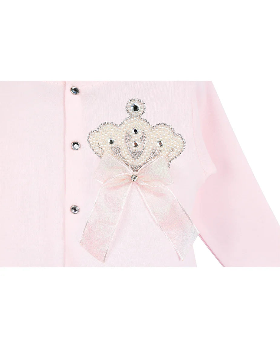 Jeweled Crown Layette Gift Set for Baby Girls: 3 Pieces